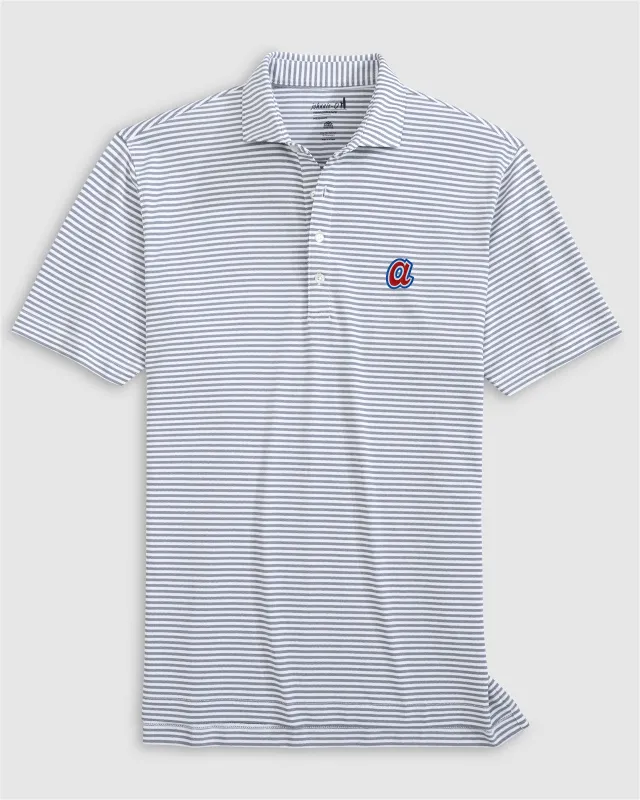 Atlanta Braves Stetsons Performance Mesh Polo - Cooperstown Logo sold by Johnnie-O