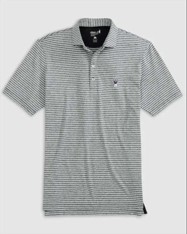 Texas Christian Clipper Striped Performance Jersey Polo - Golf Logo sold by Johnnie-O