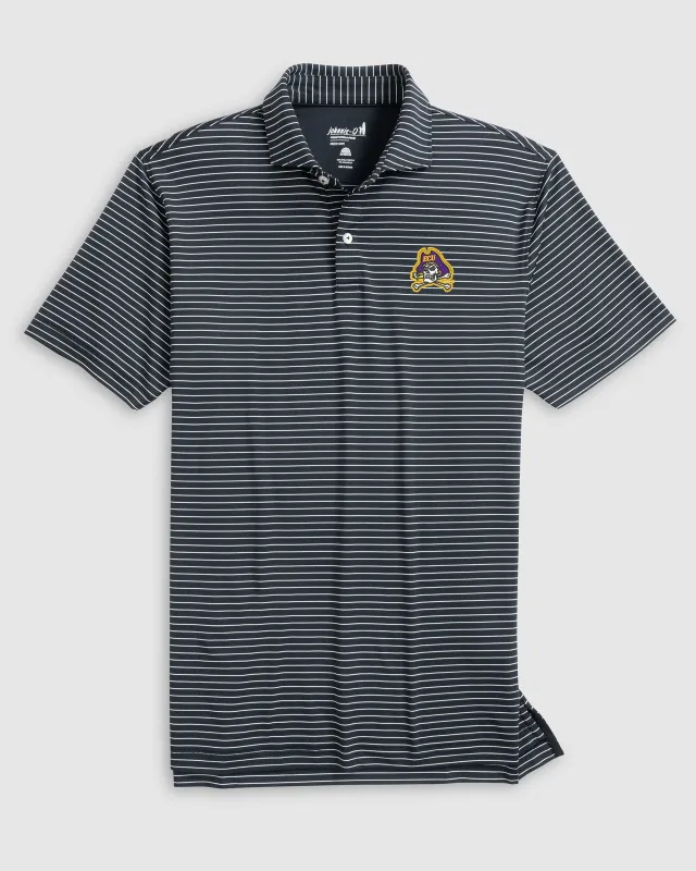 East Carolina Beau Striped Performance Jersey Polo sold by Johnnie-O