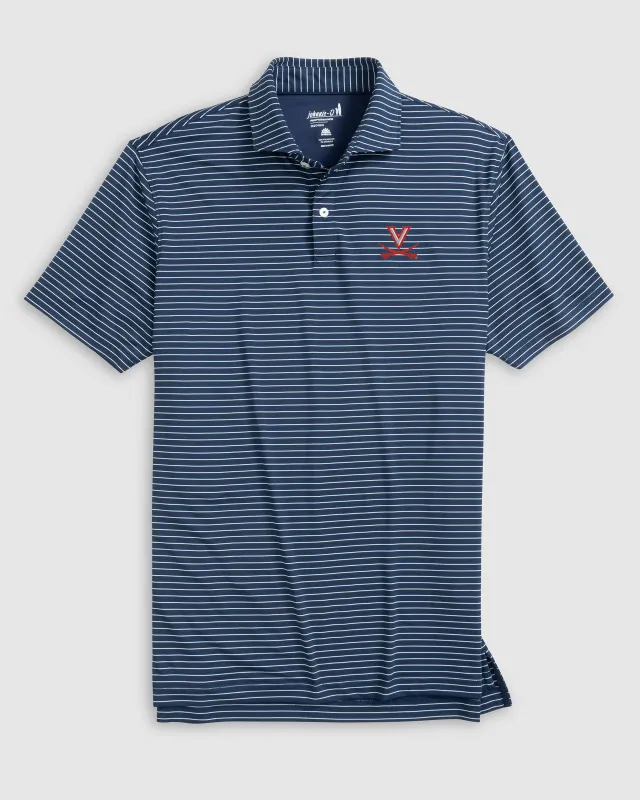 Virginia Beau Striped Performance Jersey Polo sold by Johnnie-O