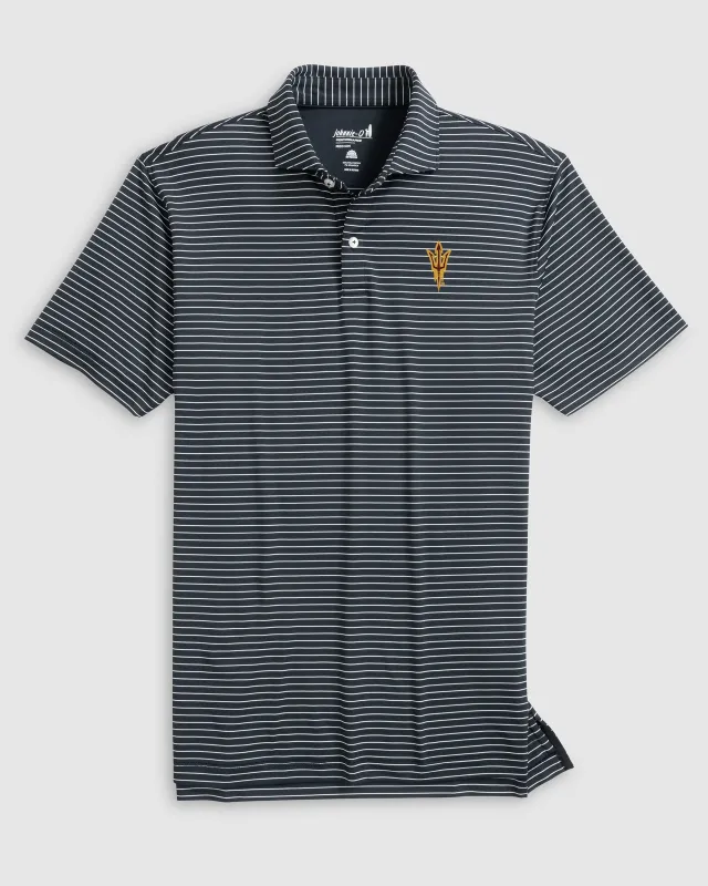 Arizona State Beau Striped Performance Jersey Polo sold by Johnnie-O