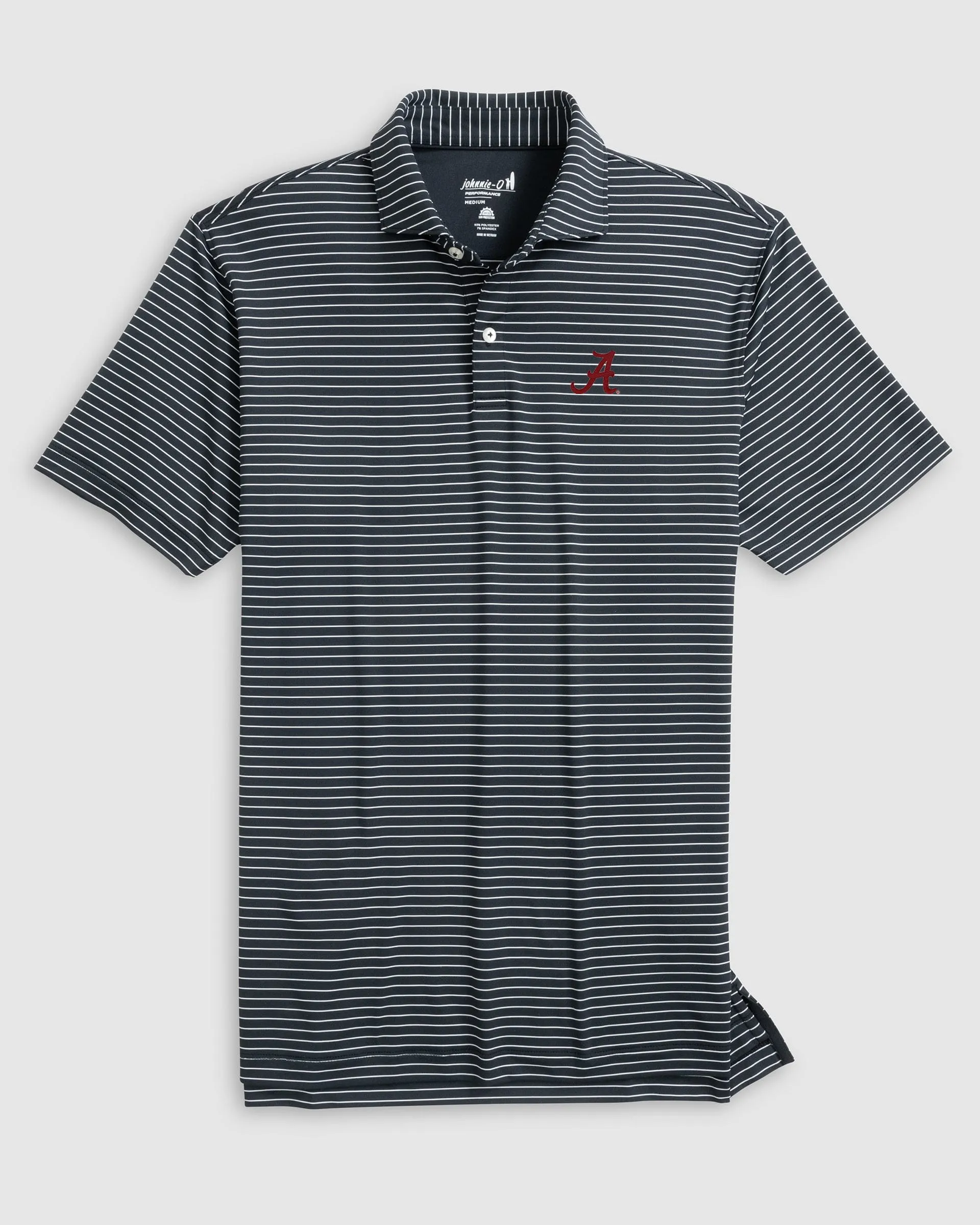 Alabama Beau Striped Performance Jersey Polo sold by Johnnie-O