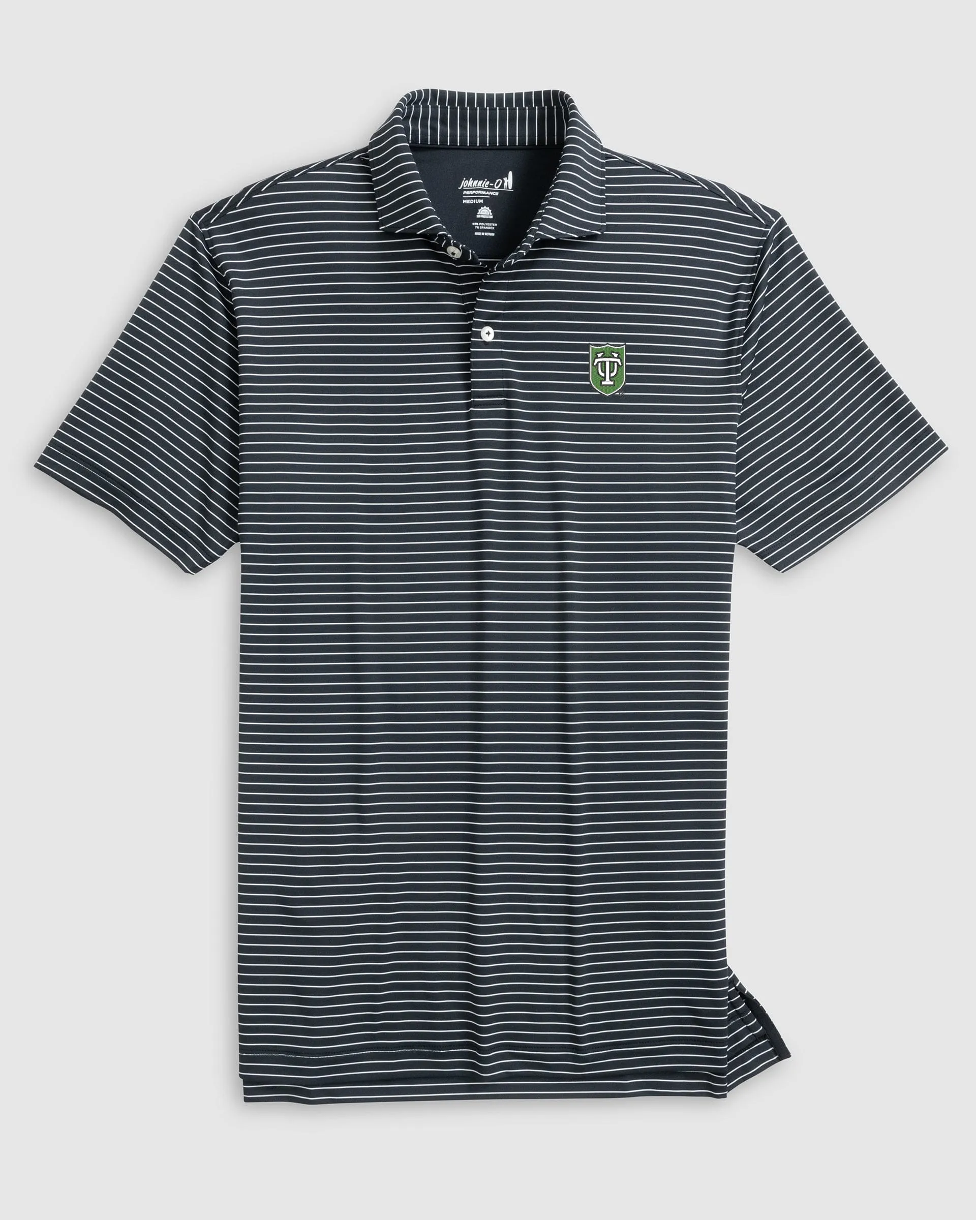 Tulane Beau Striped Performance Jersey Polo sold by Johnnie-O