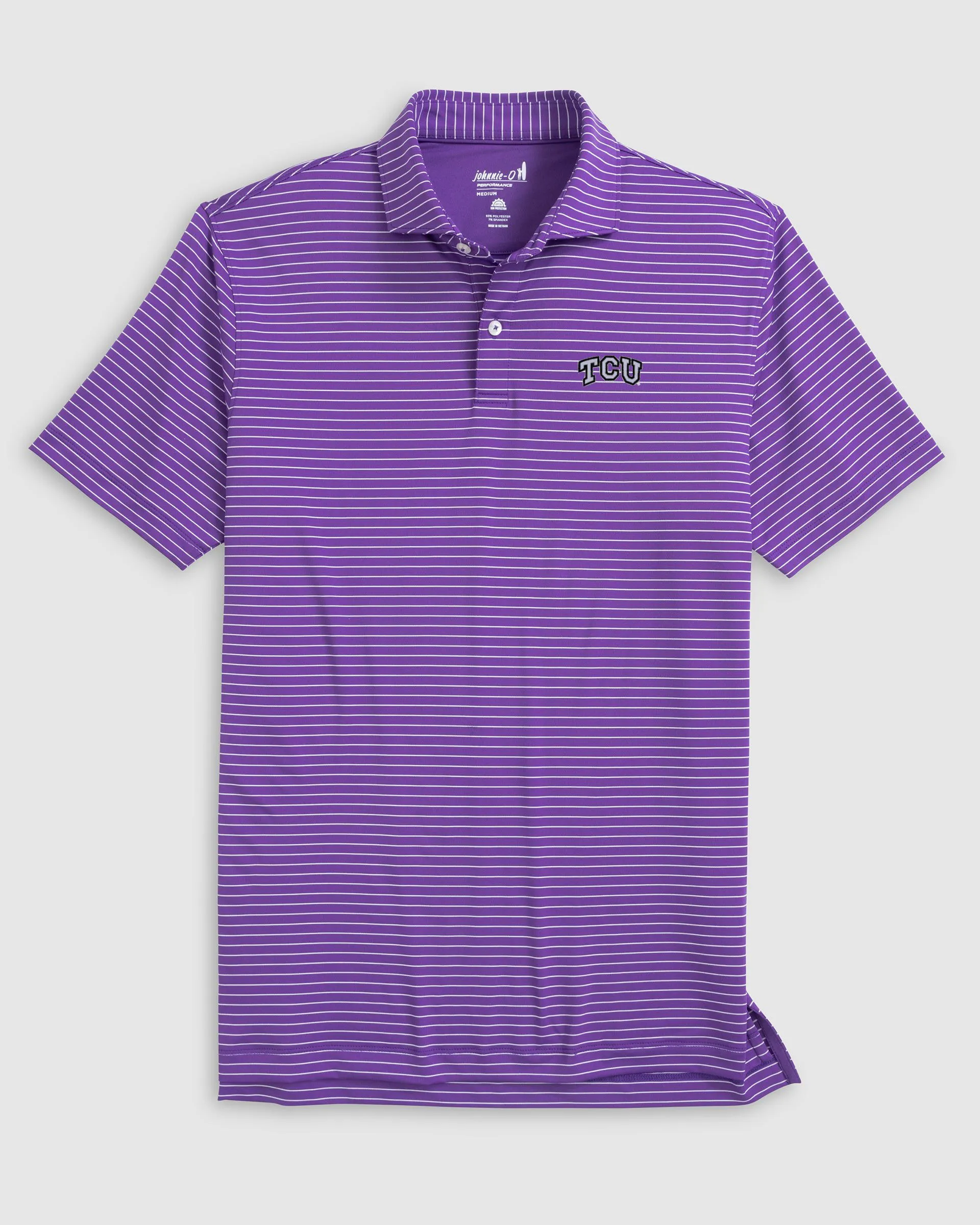 Texas Christian Beau Striped Performance Jersey Polo sold by Johnnie-O product image thumbnail 2
