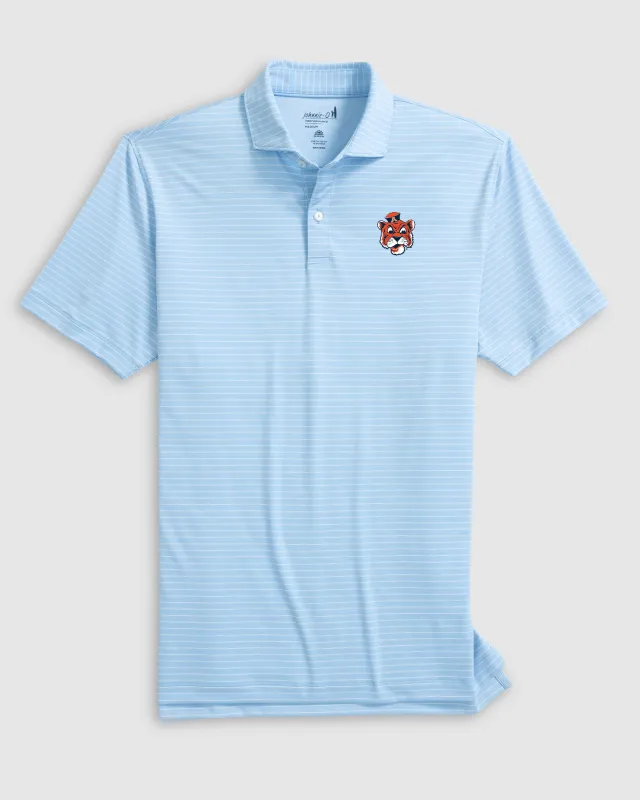 Auburn Beau Striped Performance Jersey Polo - Vault Logo sold by Johnnie-O