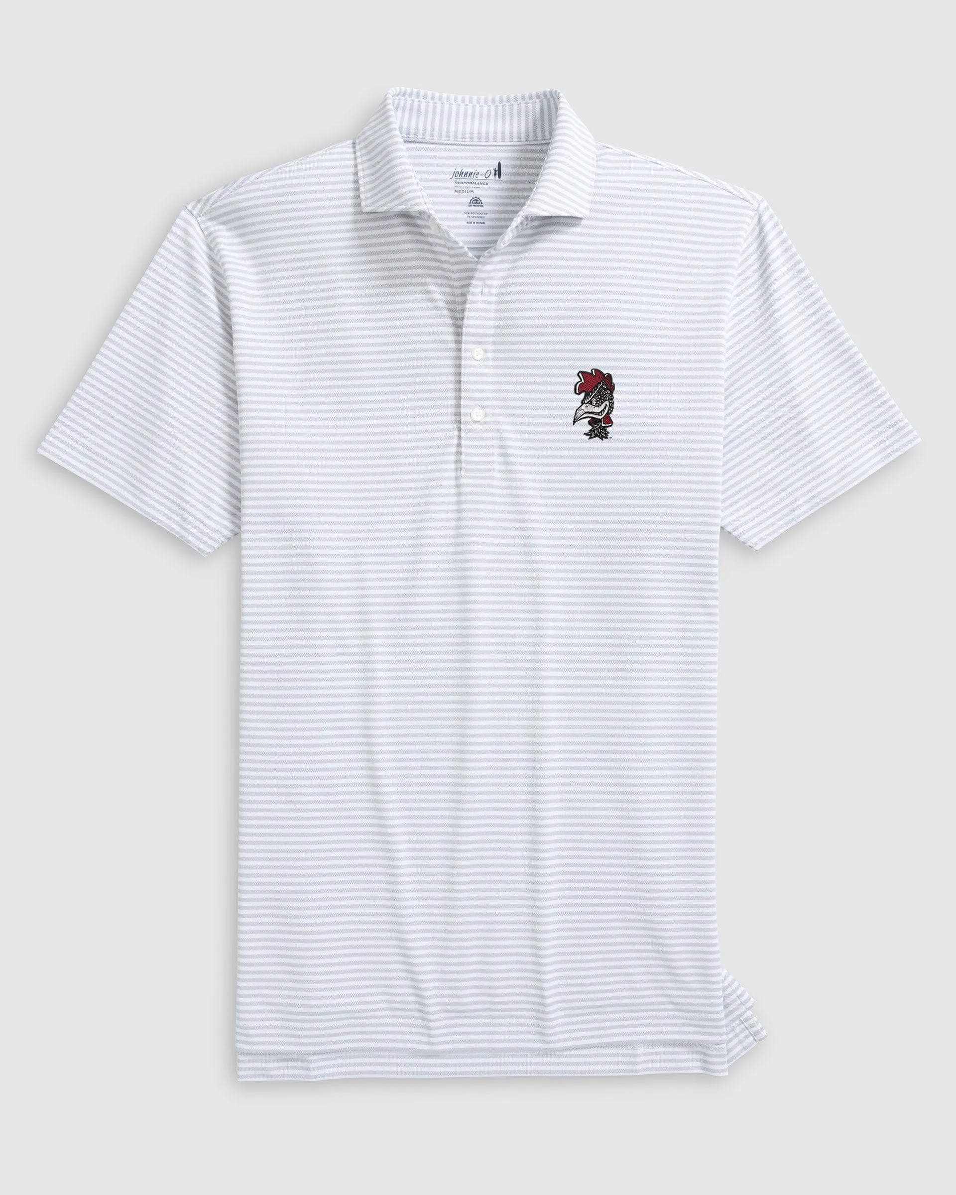 South Carolina Stetsons Striped Performance Mesh Polo - Vault Logo sold by Johnnie-O