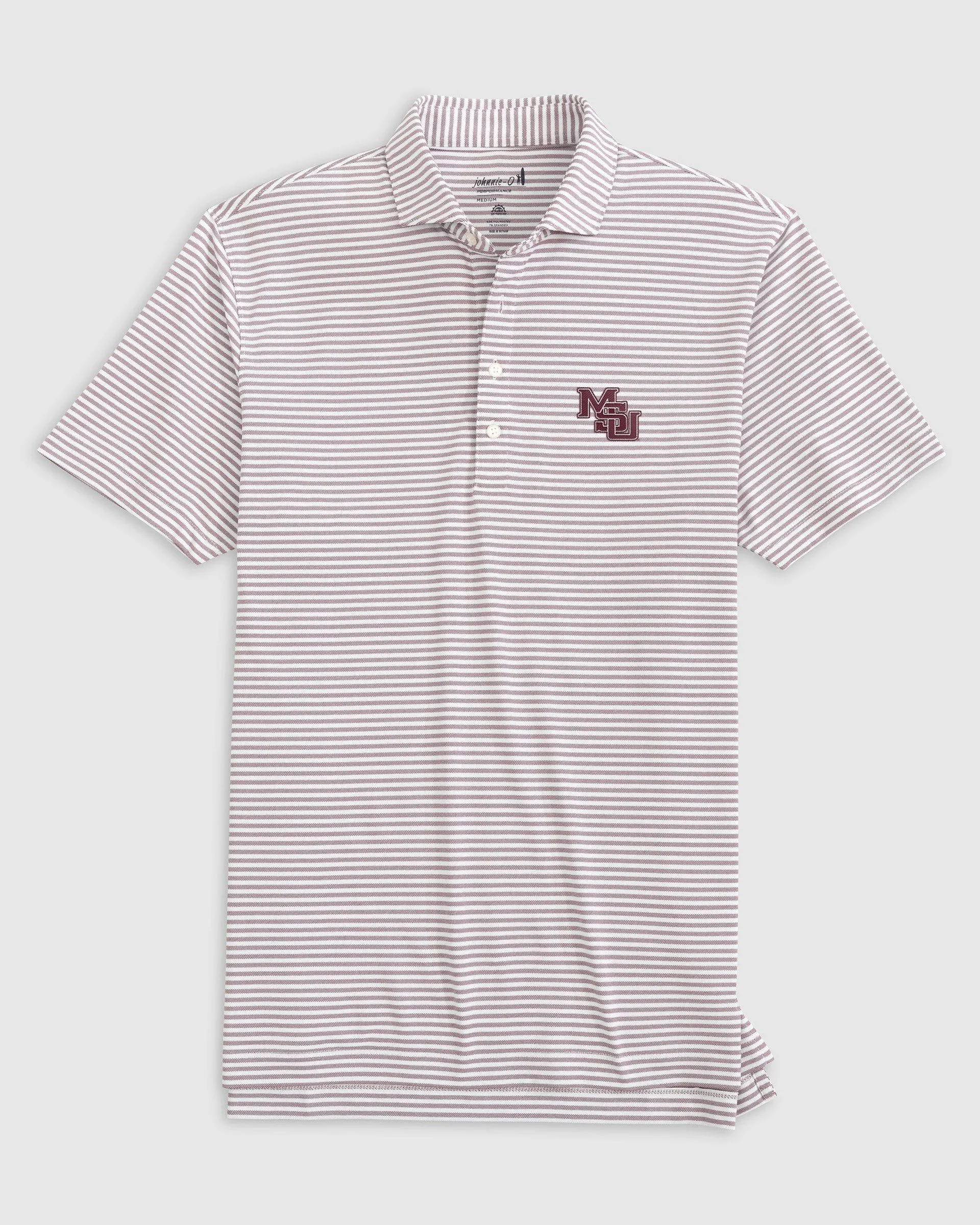 Mississippi State Stetsons Striped Performance Mesh Polo - Vault Logo sold by Johnnie-O product image thumbnail 2