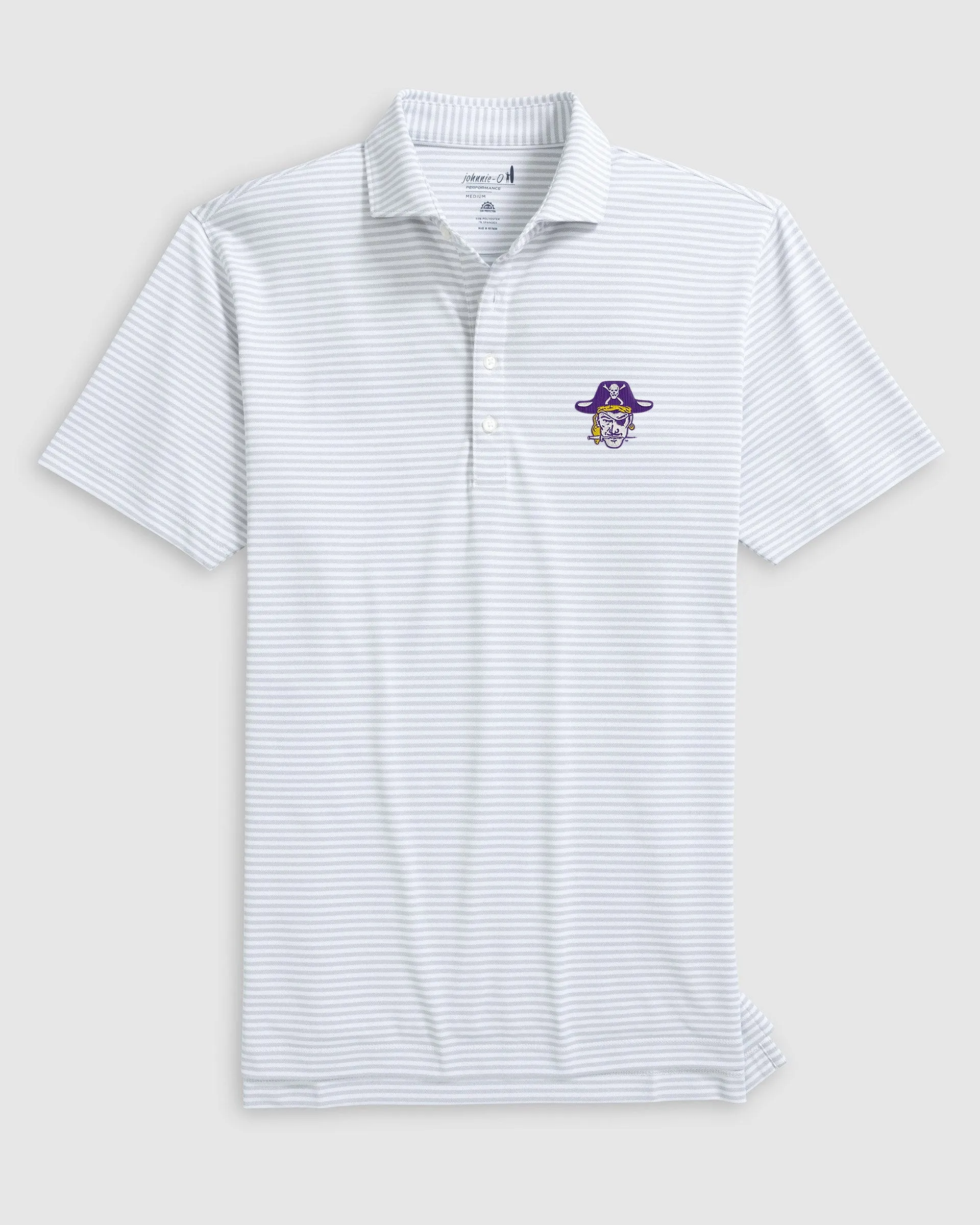 East Carolina Stetsons Striped Performance Mesh Polo - Vault Logo sold by Johnnie-O product image thumbnail 3