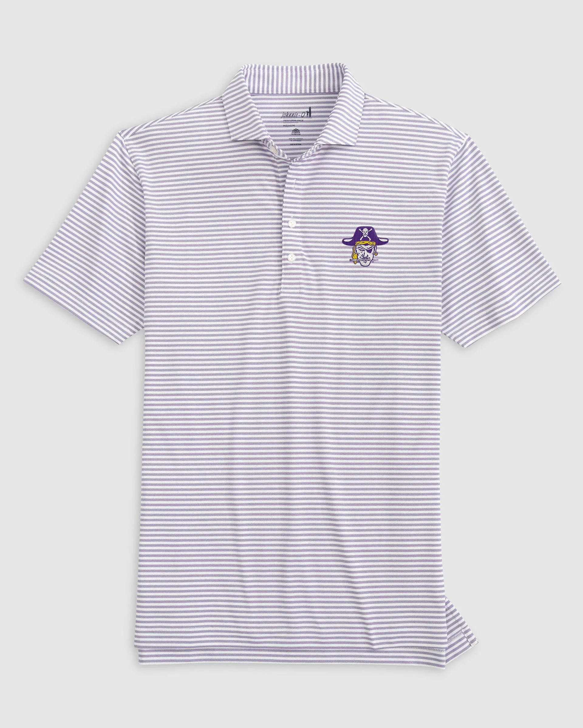 East Carolina Stetsons Striped Performance Mesh Polo - Vault Logo sold by Johnnie-O product image thumbnail 2