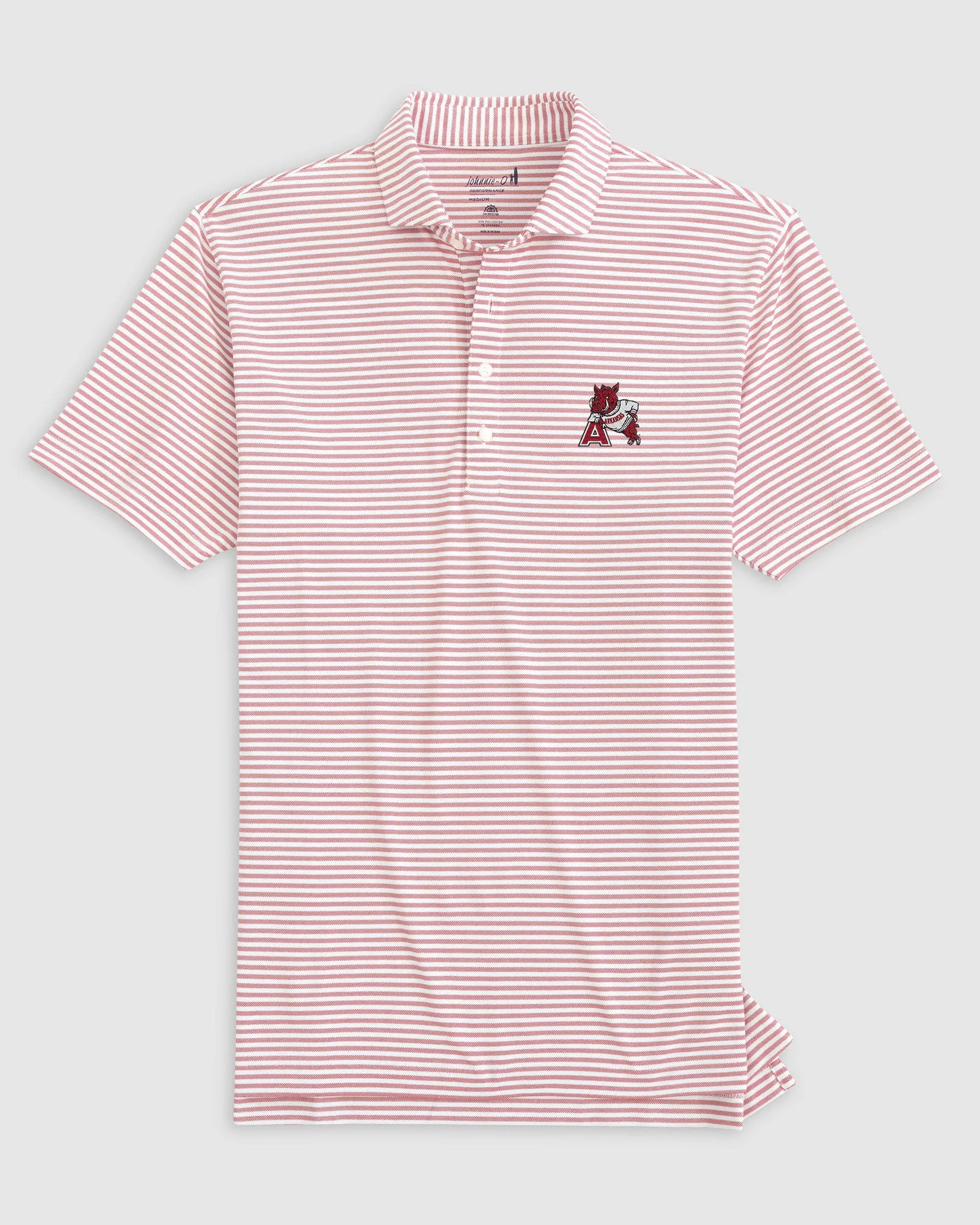 Arkansas Stetsons Striped Performance Mesh Polo - Vault Logo sold by Johnnie-O product image thumbnail 2