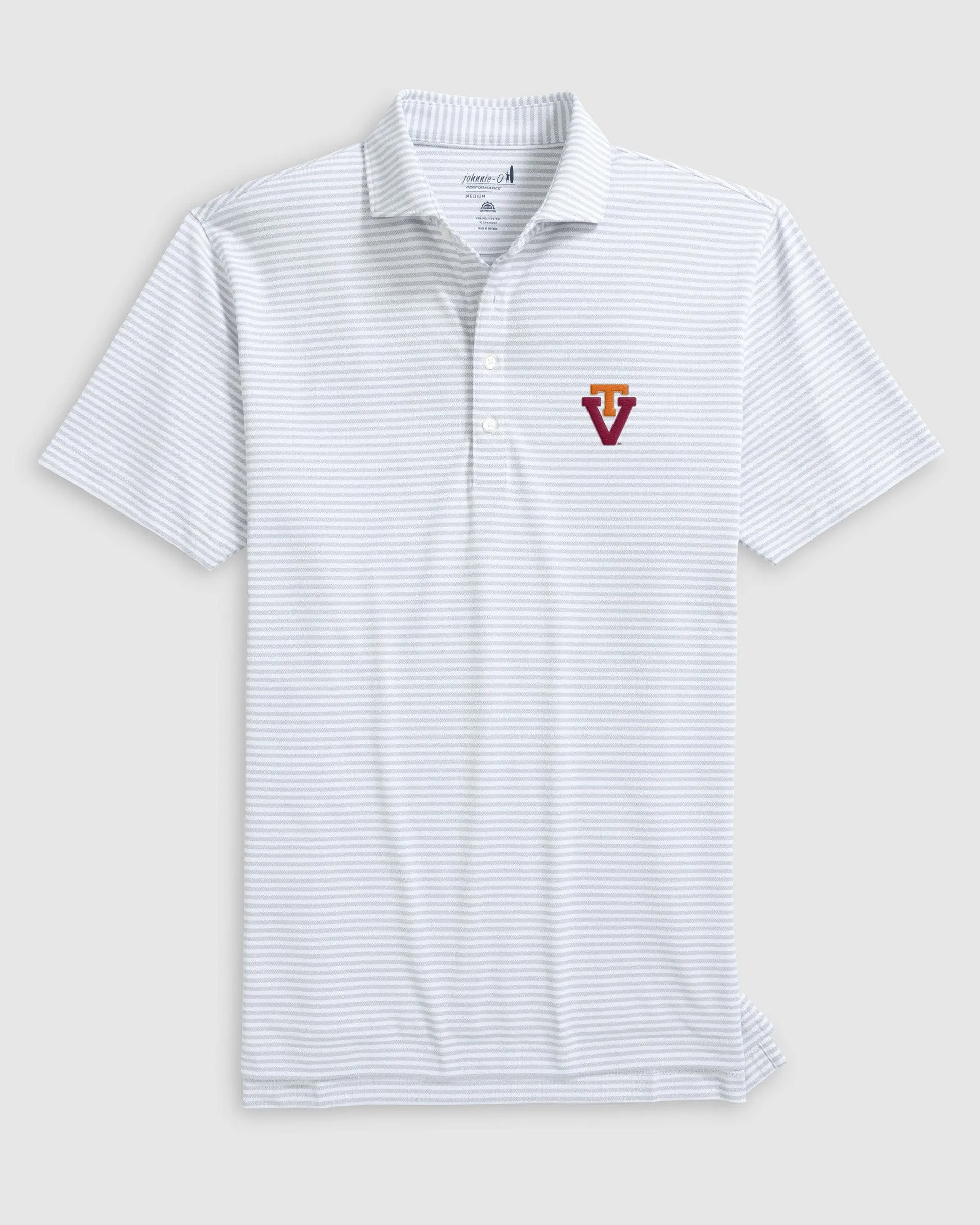 Virginia Tech Stetsons Striped Performance Mesh Polo - Vault Logo sold by Johnnie-O product image thumbnail 4