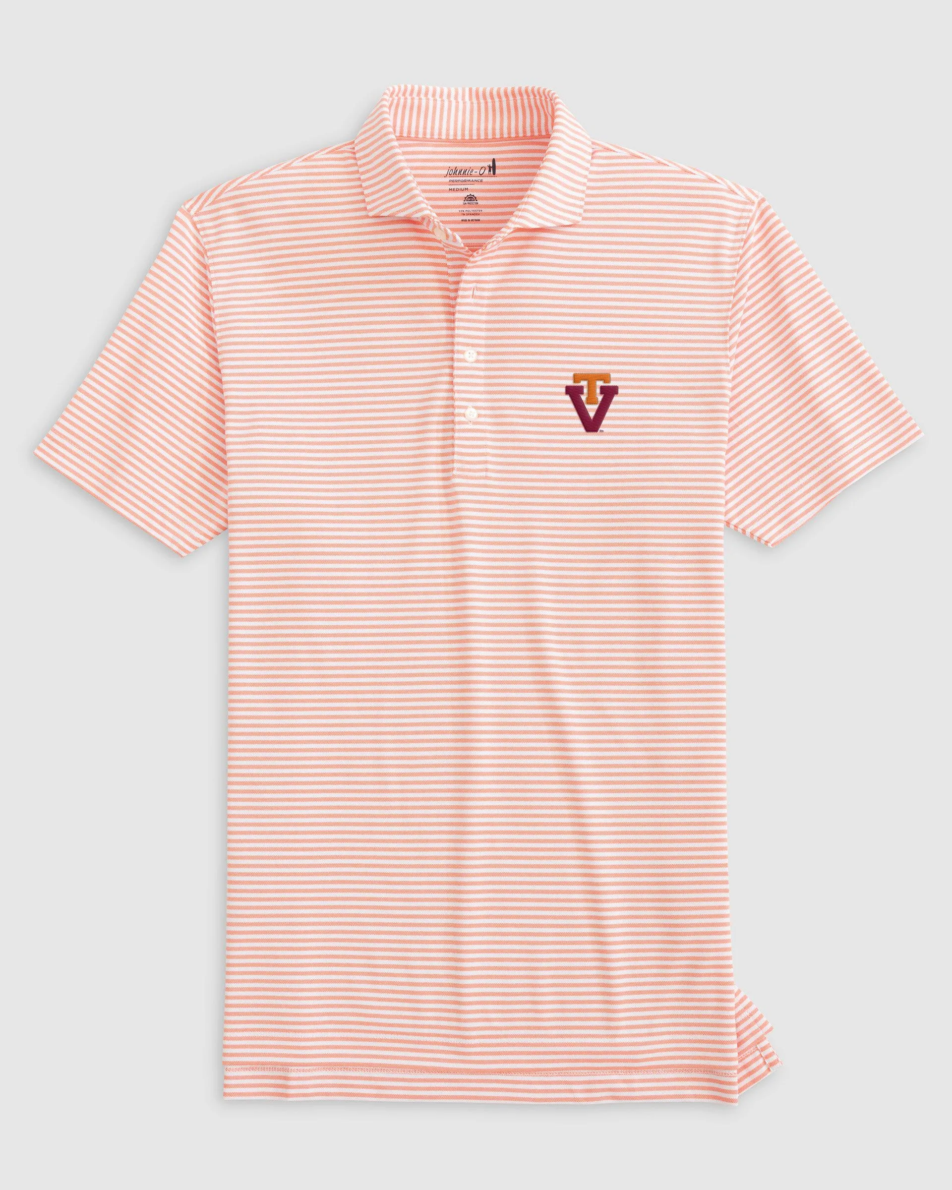 Virginia Tech Stetsons Striped Performance Mesh Polo - Vault Logo sold by Johnnie-O product image thumbnail 3