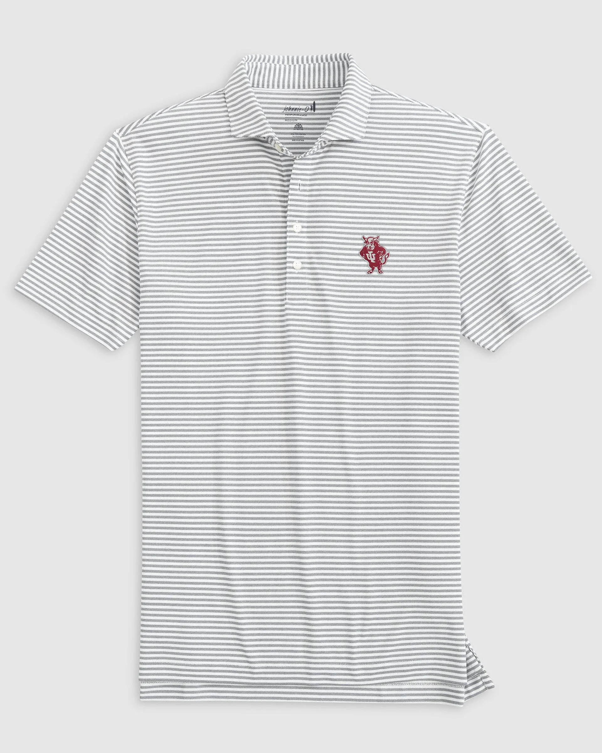 Indiana Stetsons Striped Performance Mesh Polo - Vault Logo sold by Johnnie-O