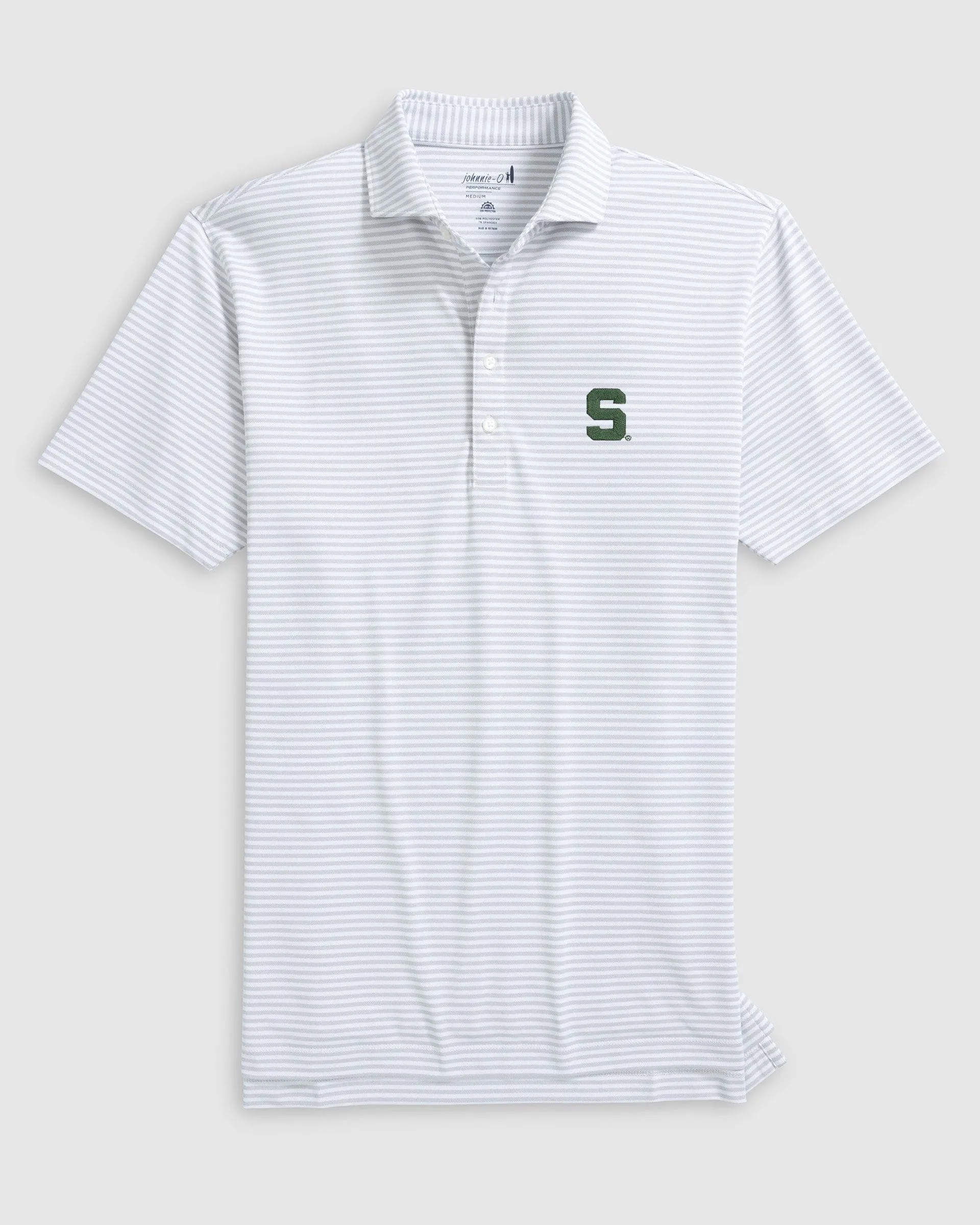 Michigan State Stetsons Striped Performance Mesh Polo - S Logo sold by Johnnie-O product image thumbnail 3