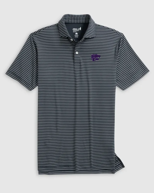 Kansas State Beau Striped Performance Jersey Polo sold by Johnnie-O