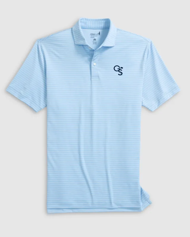 Georgia Southern Beau Striped Performance Jersey Polo - Flag Logo sold by Johnnie-O