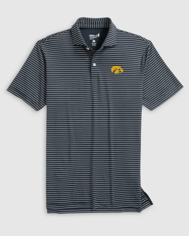 Iowa Beau Striped Performance Jersey Polo sold by Johnnie-O