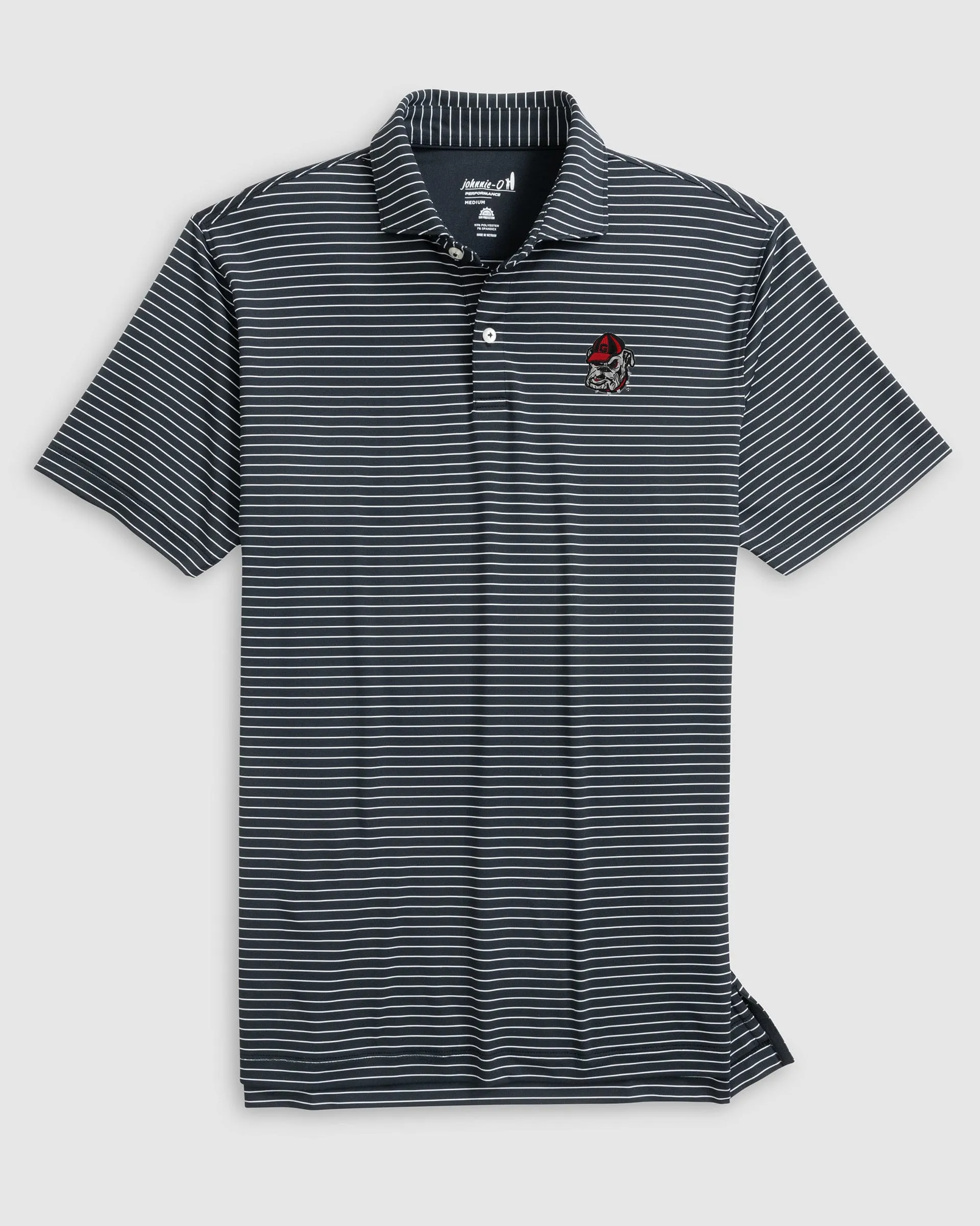 Georgia Beau Striped Performance Jersey Polo - Bulldog Head Logo sold by Johnnie-O