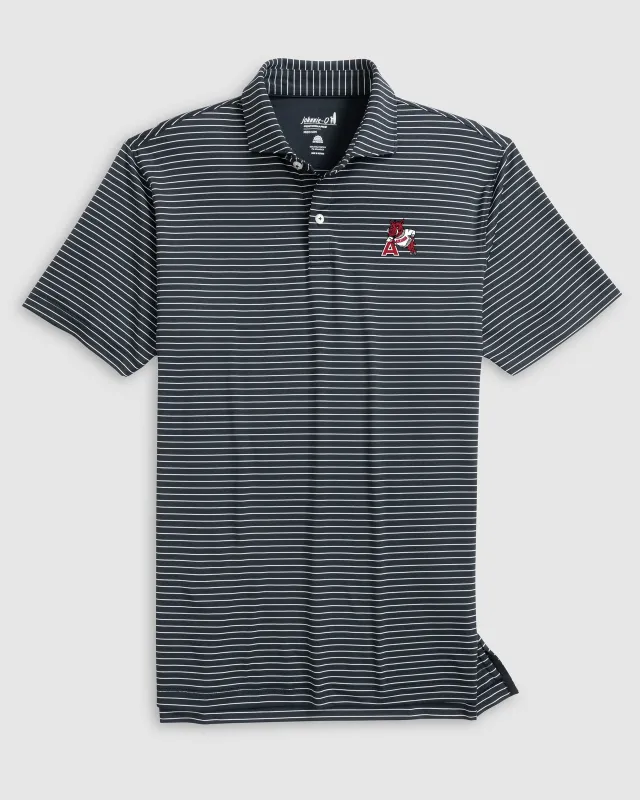 Arkansas Beau Striped Performance Jersey Polo - Vault Logo sold by Johnnie-O