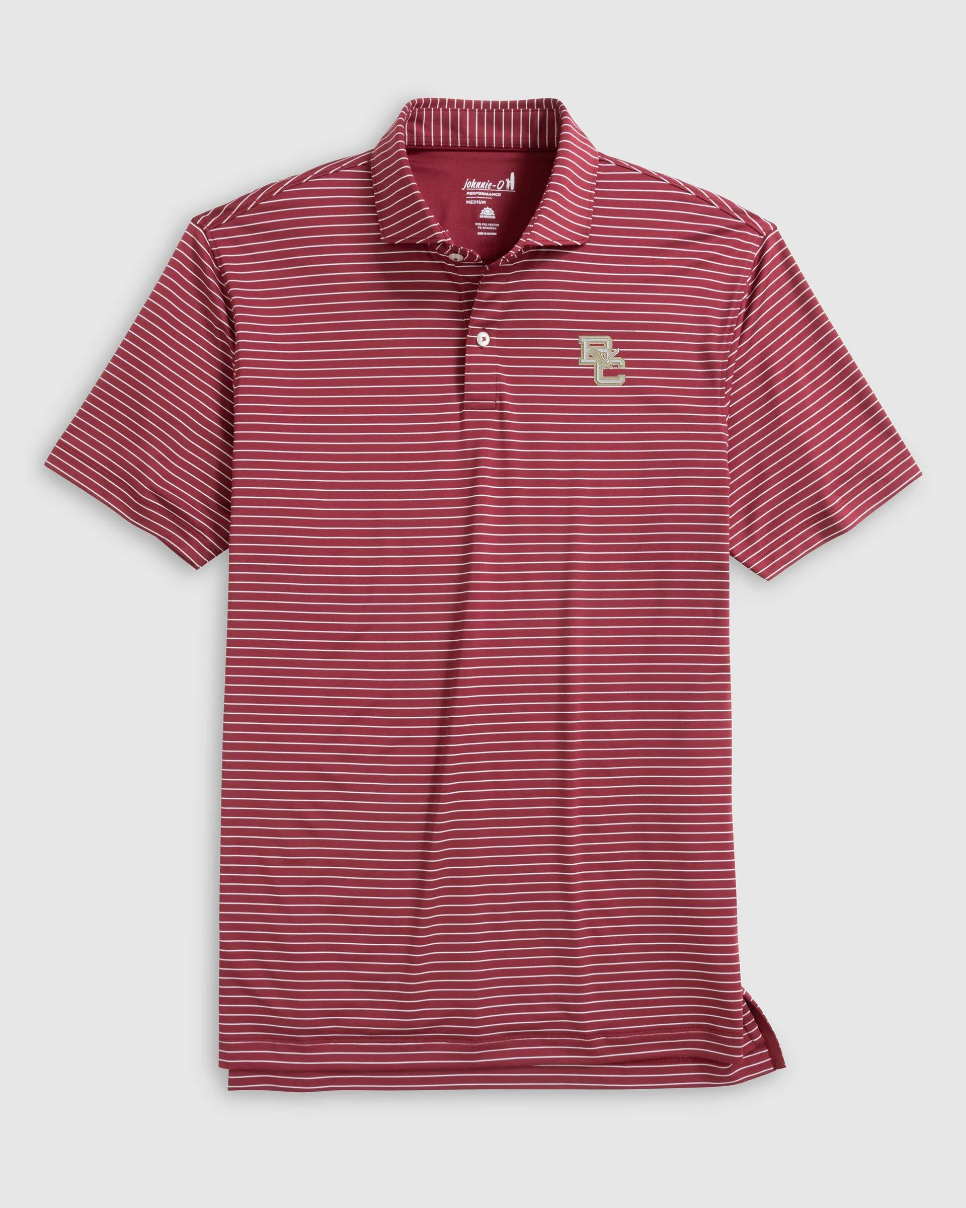 Boston College Beau Striped Performance Jersey Polo - Heritage Logo sold by Johnnie-O product image thumbnail 2