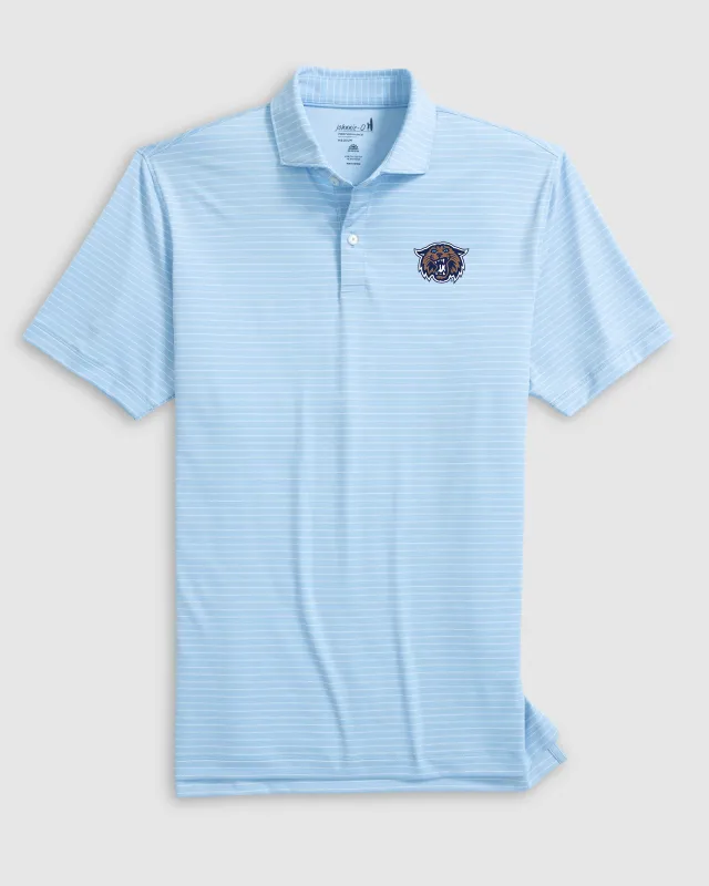 Villanova Beau Striped Performance Jersey Polo - Wildcat Logo sold by Johnnie-O