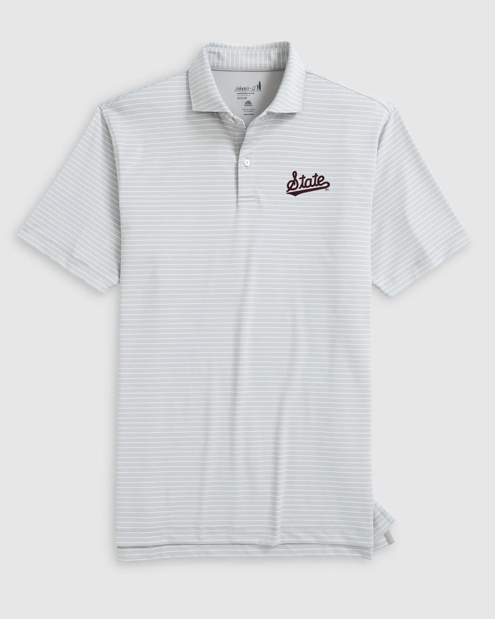 Mississippi State Beau Striped Performance Jersey Polo - Script Logo sold by Johnnie-O product image thumbnail 3