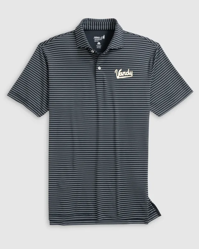 Vanderbilt Beau Striped Performance Jersey Polo - Vault Logo sold by Johnnie-O