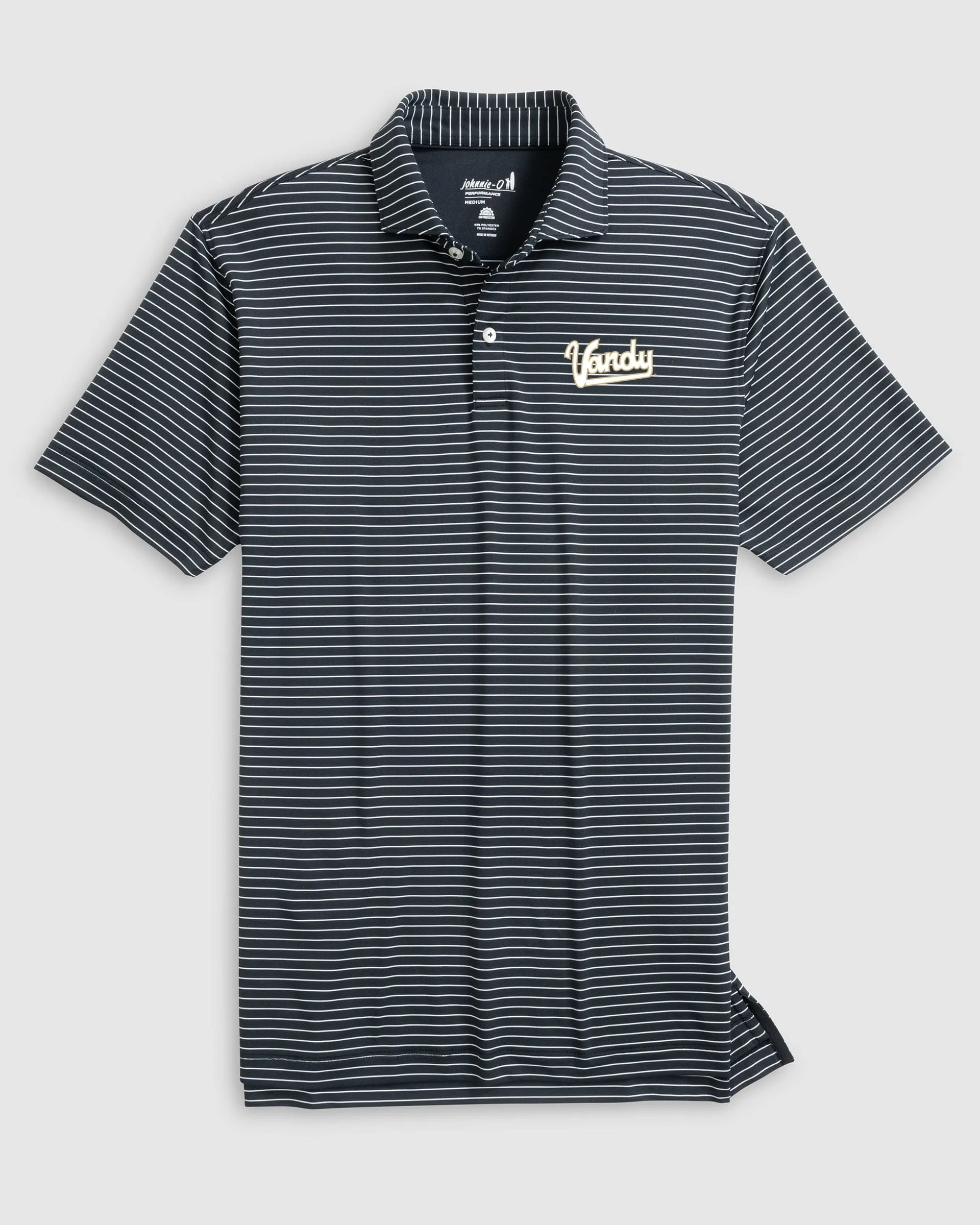 Vanderbilt Beau Striped Performance Jersey Polo - Vault Logo sold by Johnnie-O