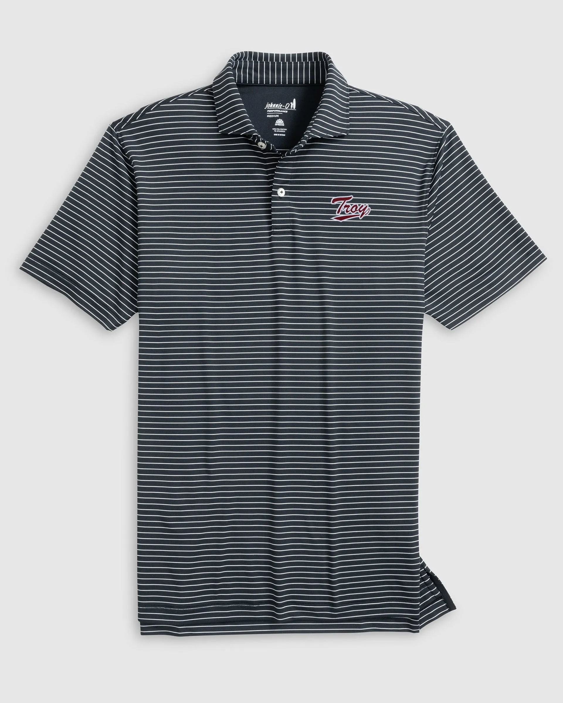 Troy Beau Striped Performance Jersey Polo - Script Logo sold by Johnnie-O