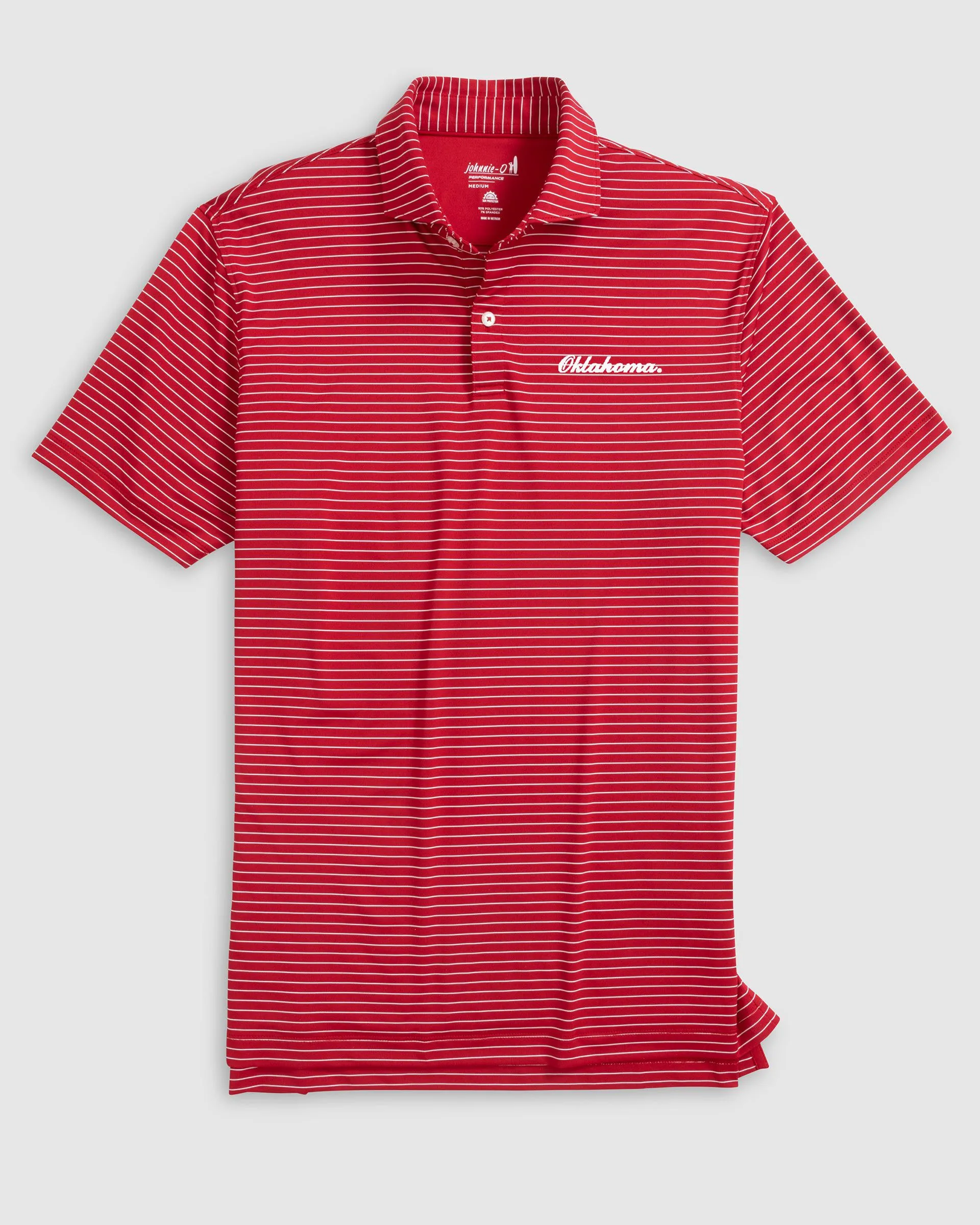 Oklahoma Beau Striped Performance Jersey Polo - Script Logo sold by Johnnie-O product image thumbnail 2