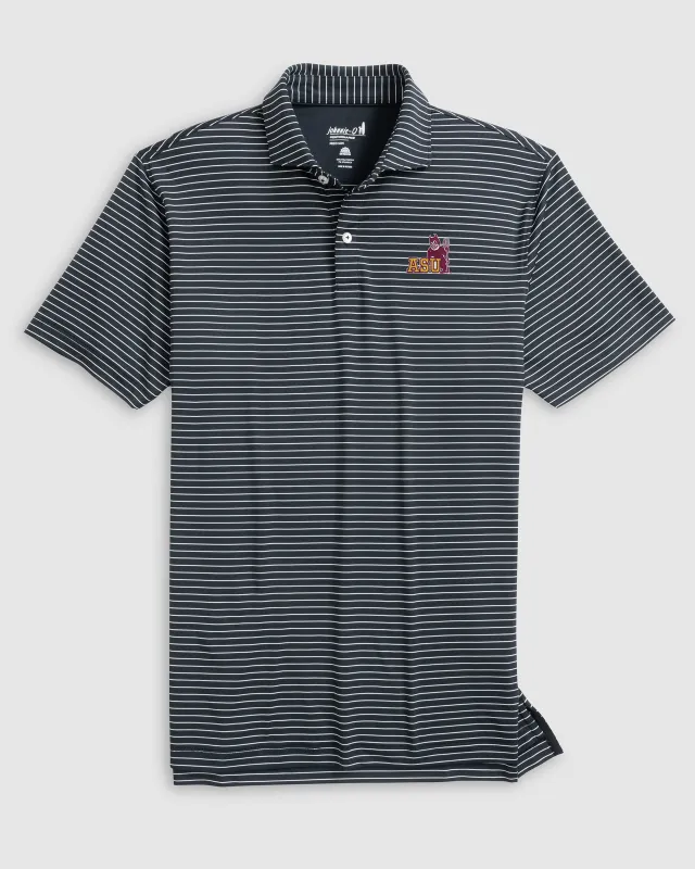 Arizona State Beau Striped Performance Jersey Polo - Vault Logo sold by Johnnie-O