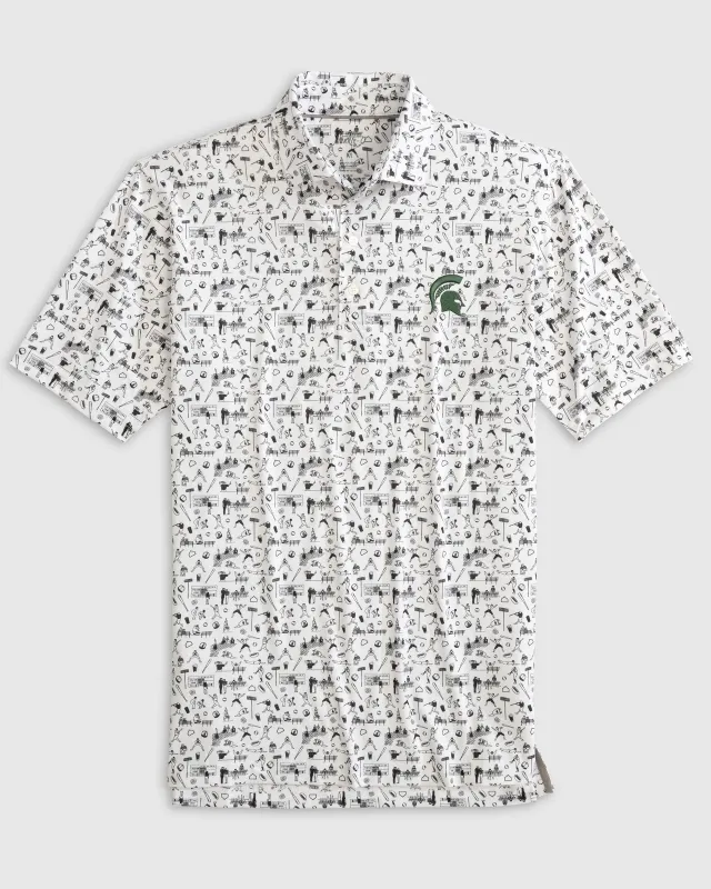 Michigan State Ballpark Printed Performance Jersey Polo sold by Johnnie-O
