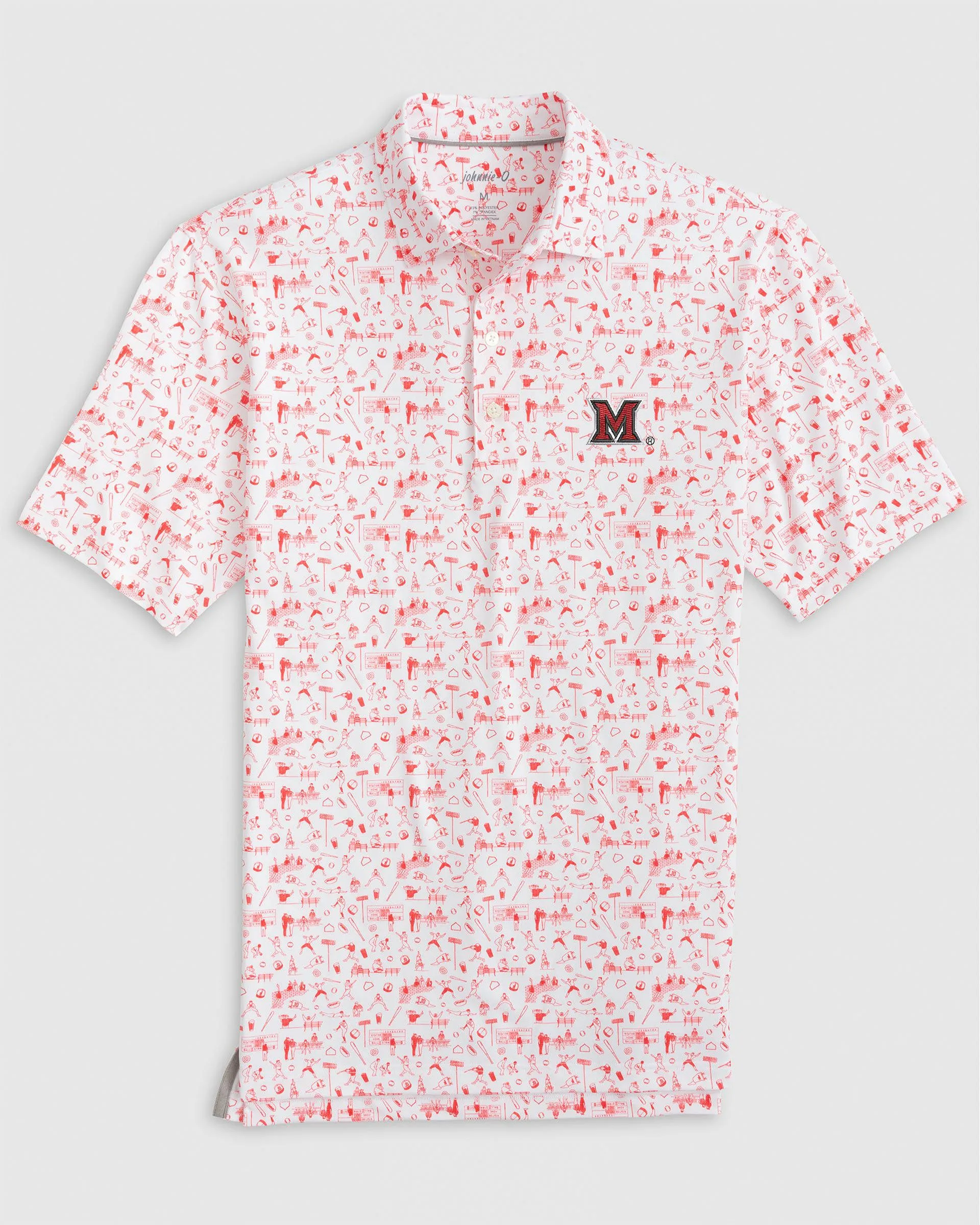 Miami Ohio Ballpark Printed Performance Jersey Polo sold by Johnnie-O