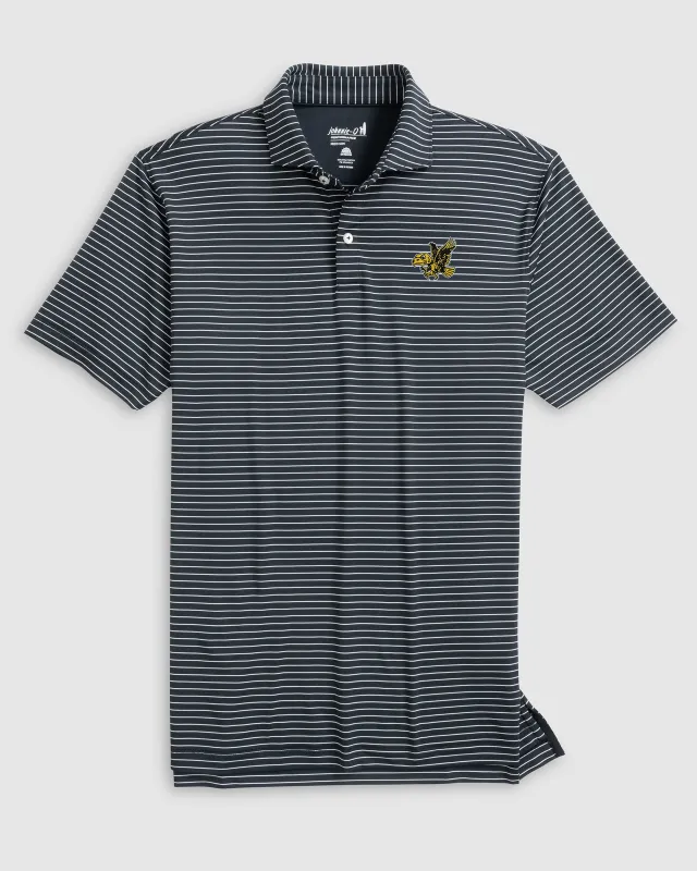 Iowa Beau Striped Performance Jersey Polo - Vault Logo sold by Johnnie-O