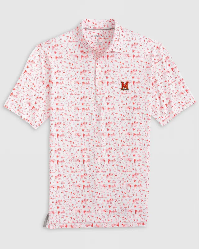 Maryland Ballpark Printed Performance Jersey Polo sold by Johnnie-O