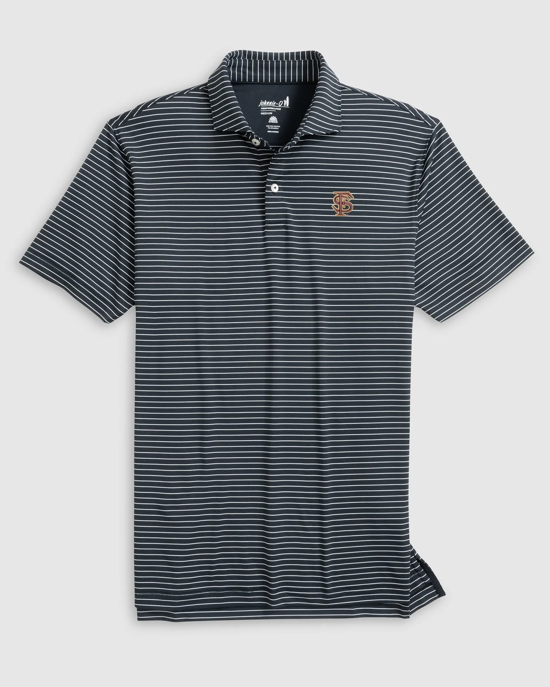 Florida State Beau Striped Performance Jersey Polo - Baseball Logo sold by Johnnie-O