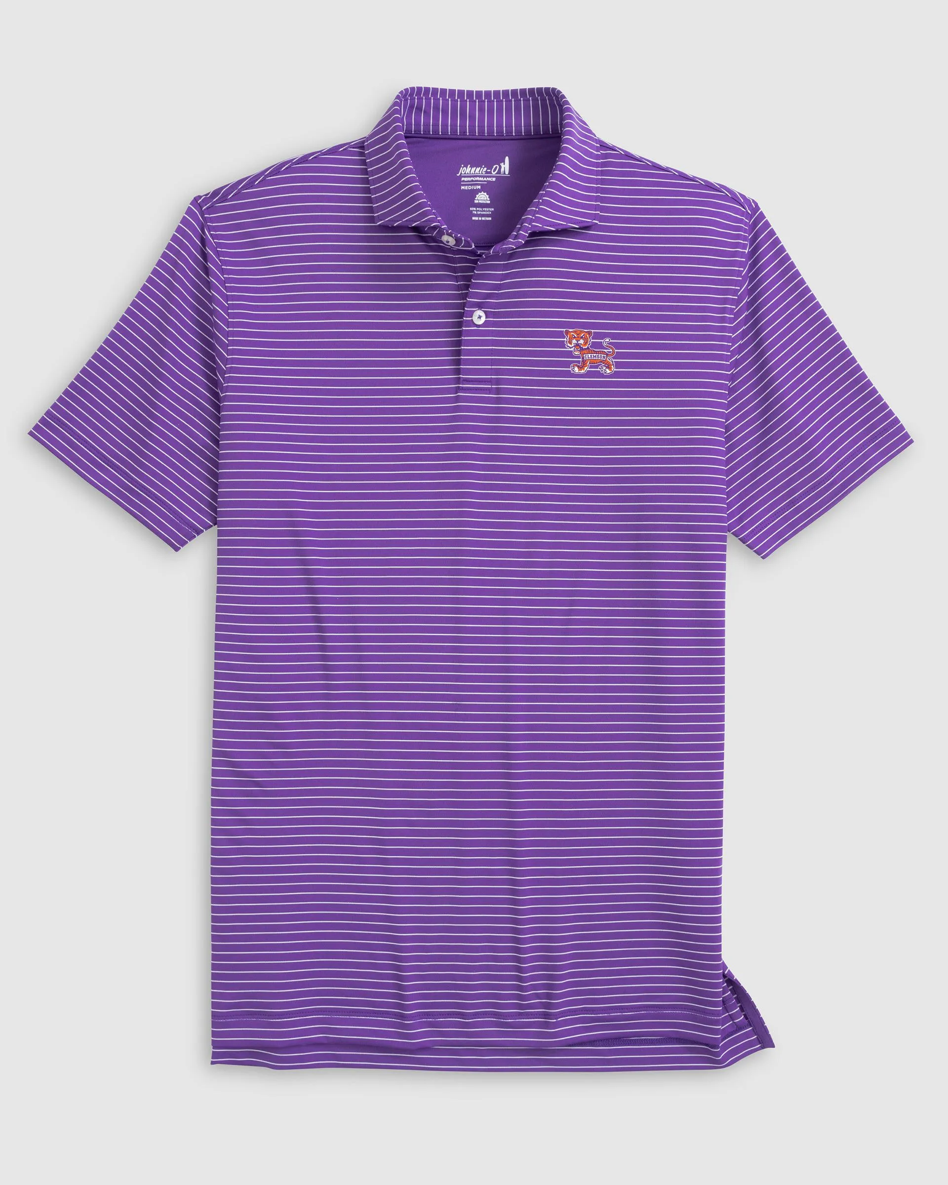 Clemson Beau Striped Performance Jersey Polo - Vault Logo sold by Johnnie-O product image thumbnail 4