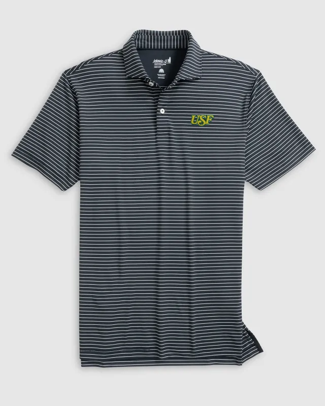 South Florida Beau Striped Performance Jersey Polo - Vault Logo sold by Johnnie-O