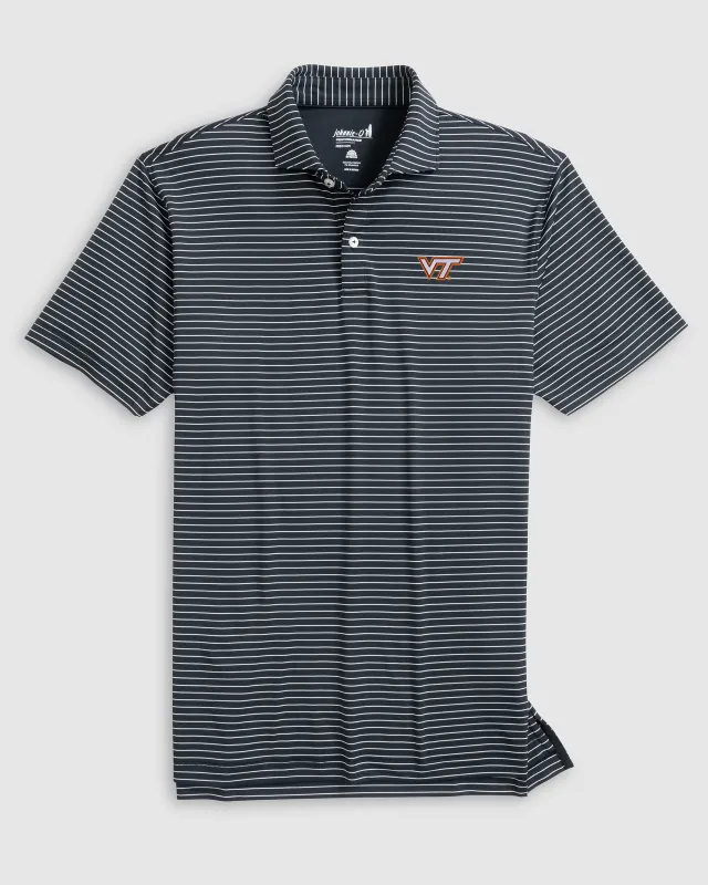 Virginia Tech Beau Striped Performance Jersey Polo sold by Johnnie-O