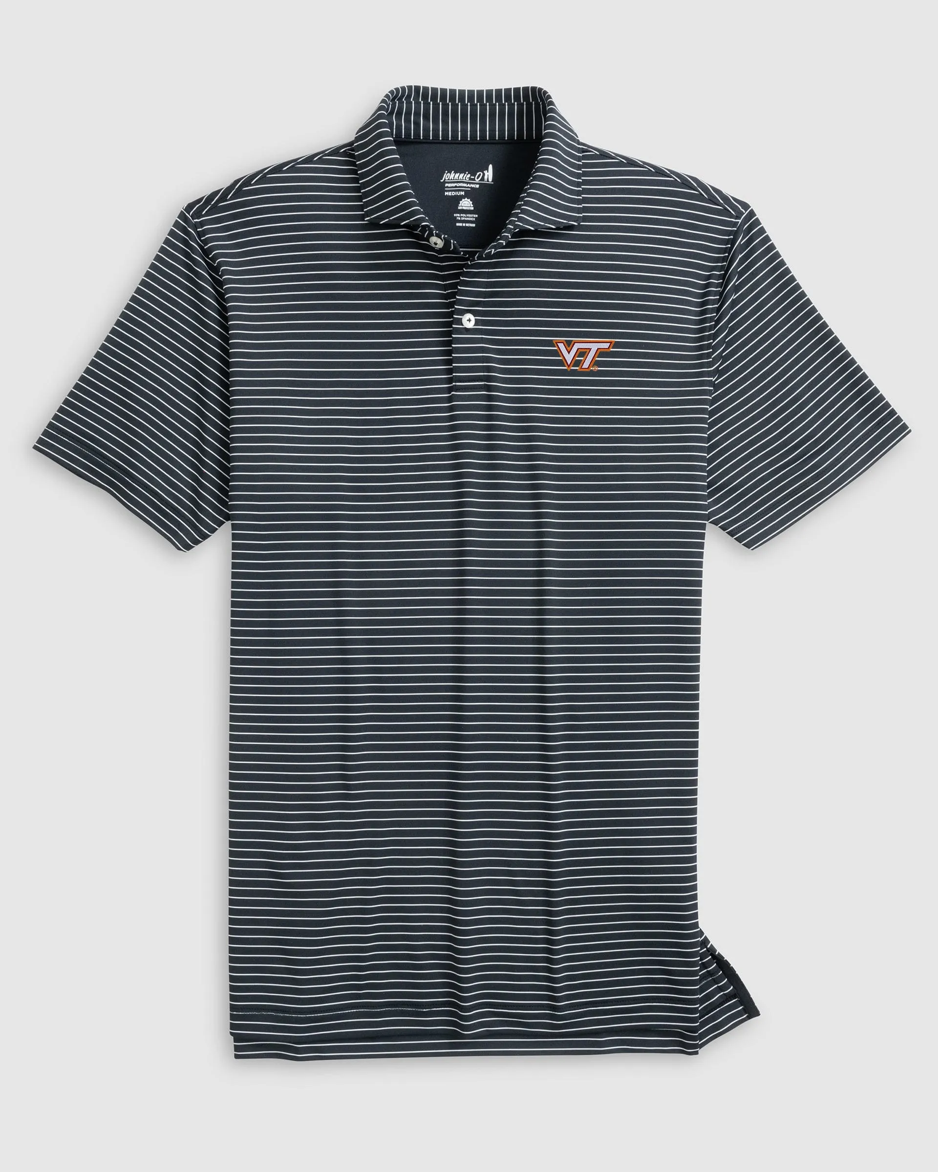 Virginia Tech Beau Striped Performance Jersey Polo sold by Johnnie-O