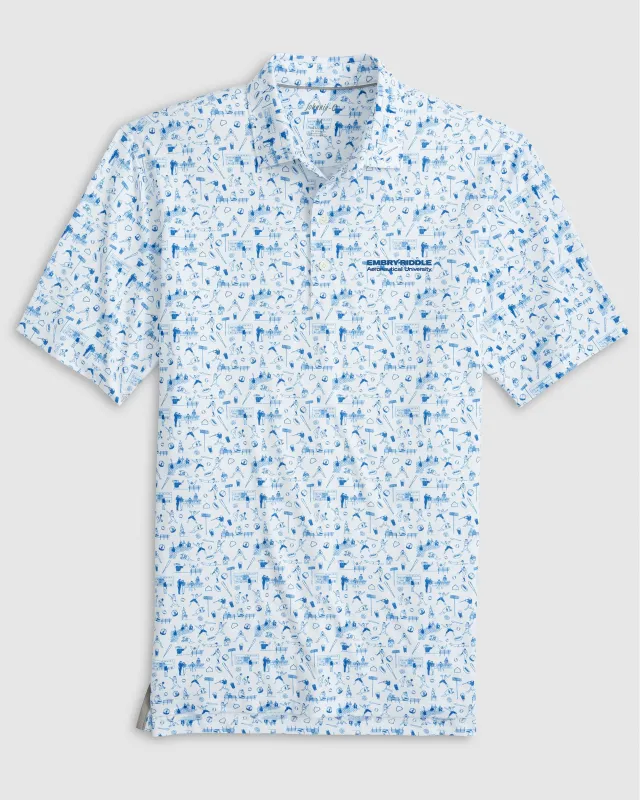 Embry-Riddle Ballpark Printed Performance Jersey Polo sold by Johnnie-O