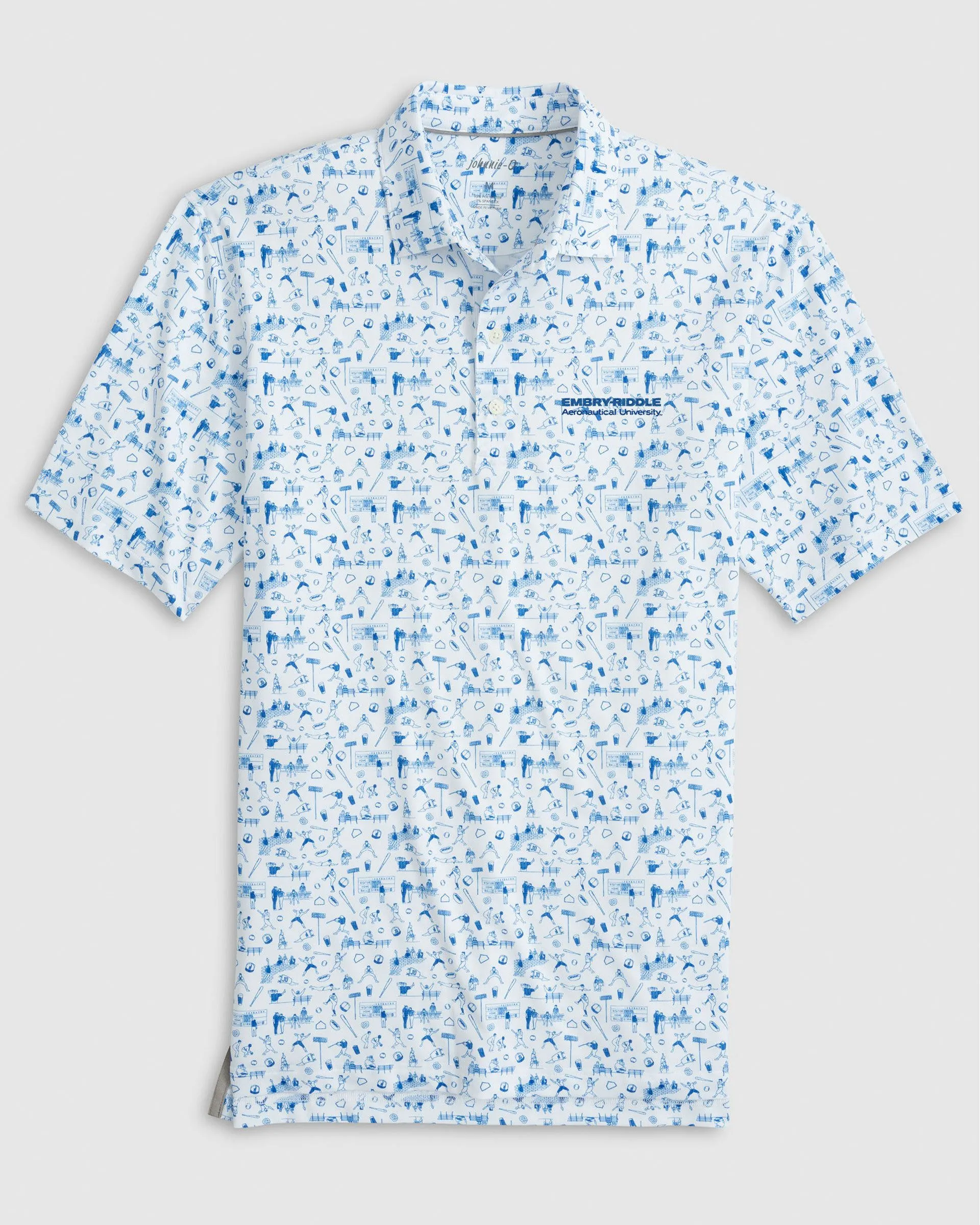 Embry-Riddle Ballpark Printed Performance Jersey Polo sold by Johnnie-O