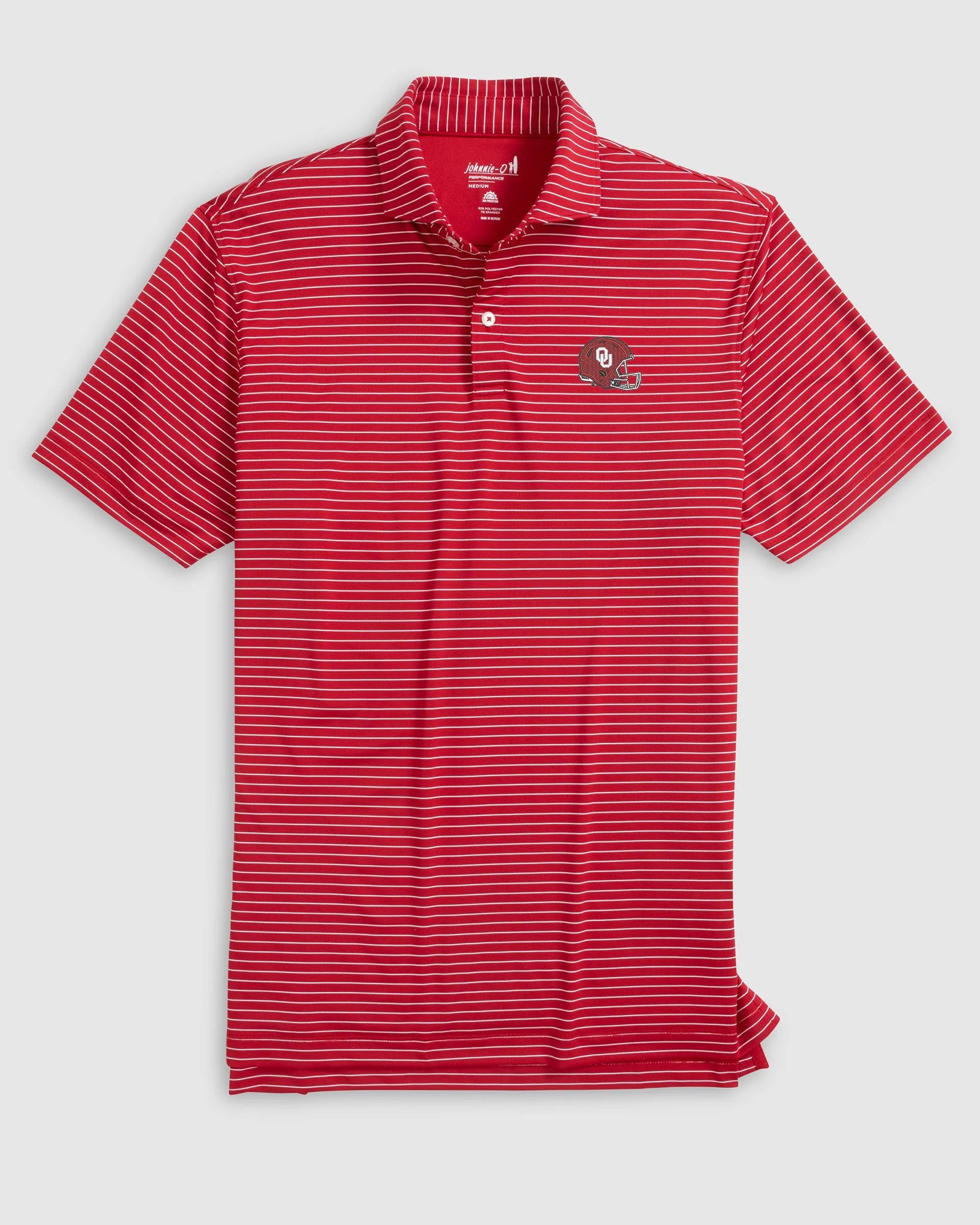 Oklahoma Beau Striped Performance Jersey Polo - Helmet Logo sold by Johnnie-O product image thumbnail 2