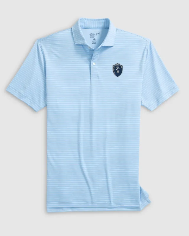 Old Dominion Beau Striped Performance Jersey Polo - Big Blue Logo sold by Johnnie-O