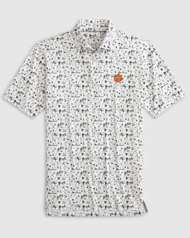 Clemson Ballpark Printed Performance Jersey Polo sold by Johnnie-O