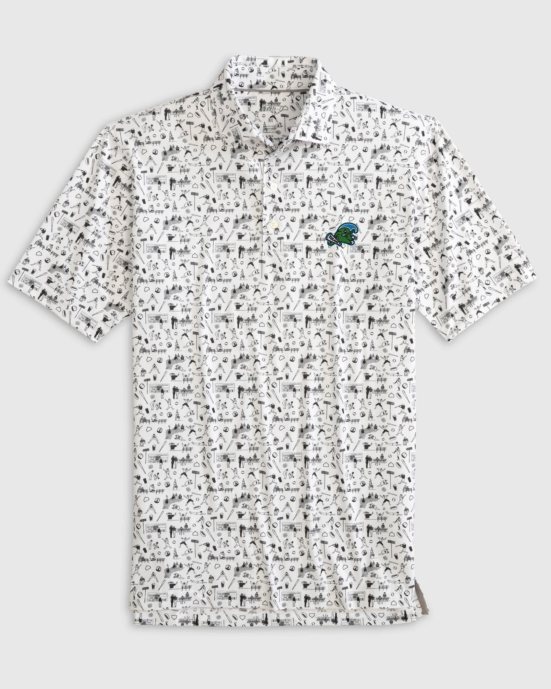Tulane Ballpark Printed Performance Jersey Polo - Angry Wave Logo sold by Johnnie-O