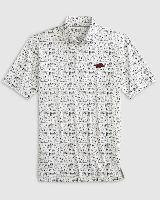 Arkansas Ballpark Printed Performance Jersey Polo sold by Johnnie-O