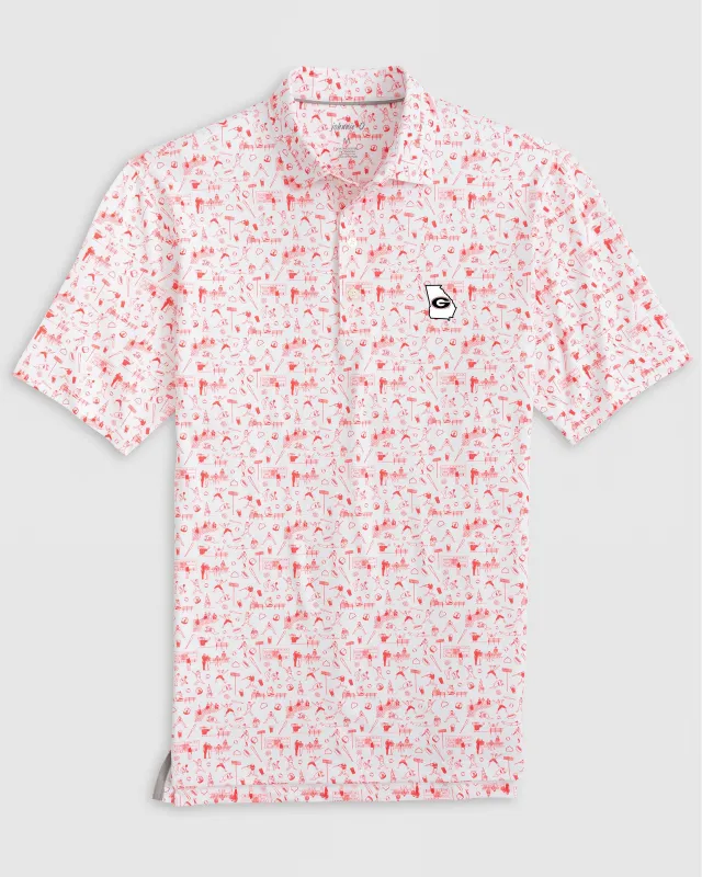 Georgia Ballpark Printed Performance Jersey Polo - State Logo sold by Johnnie-O