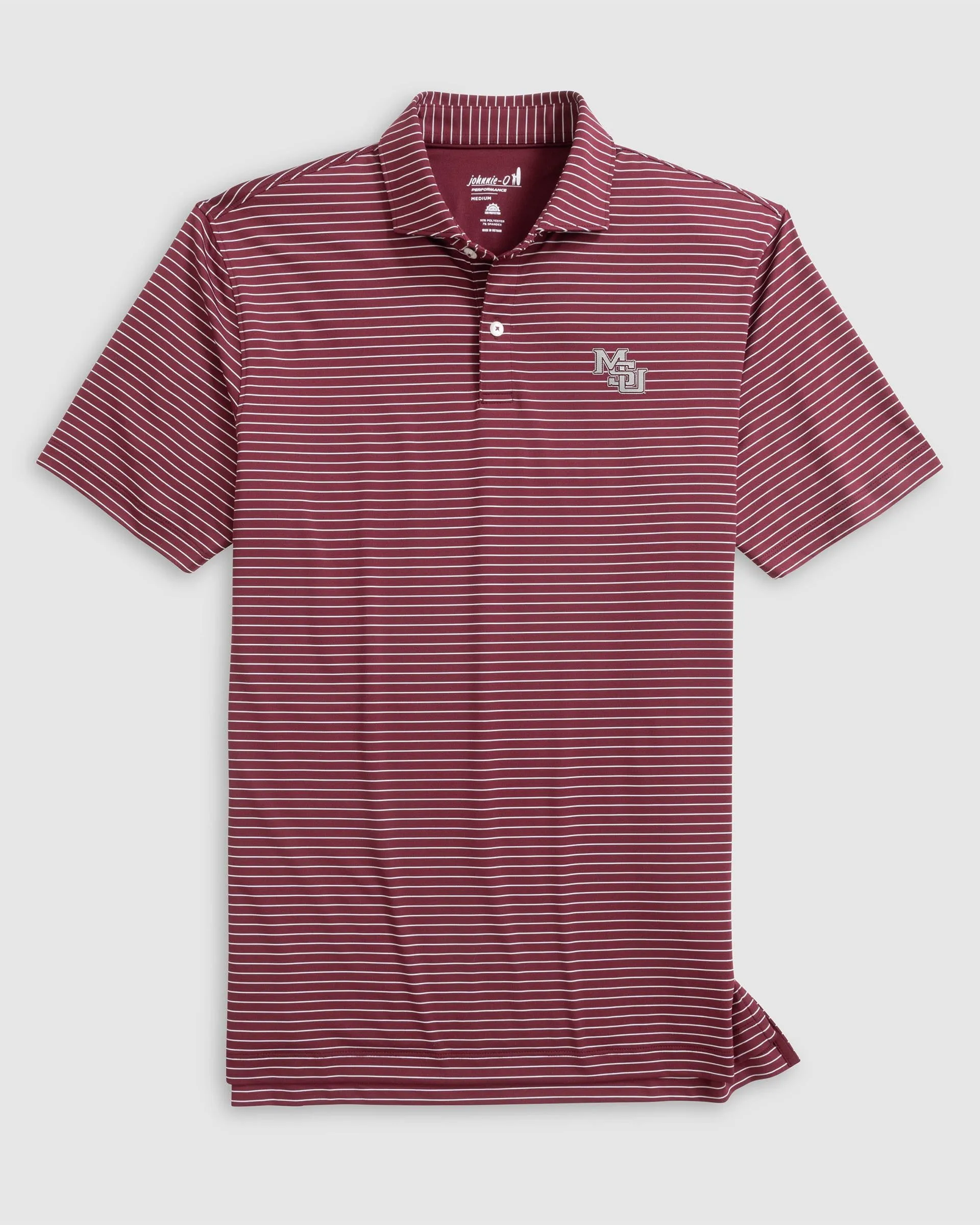 Mississippi State Beau Striped Performance Jersey Polo - Vault Logo sold by Johnnie-O product image thumbnail 2