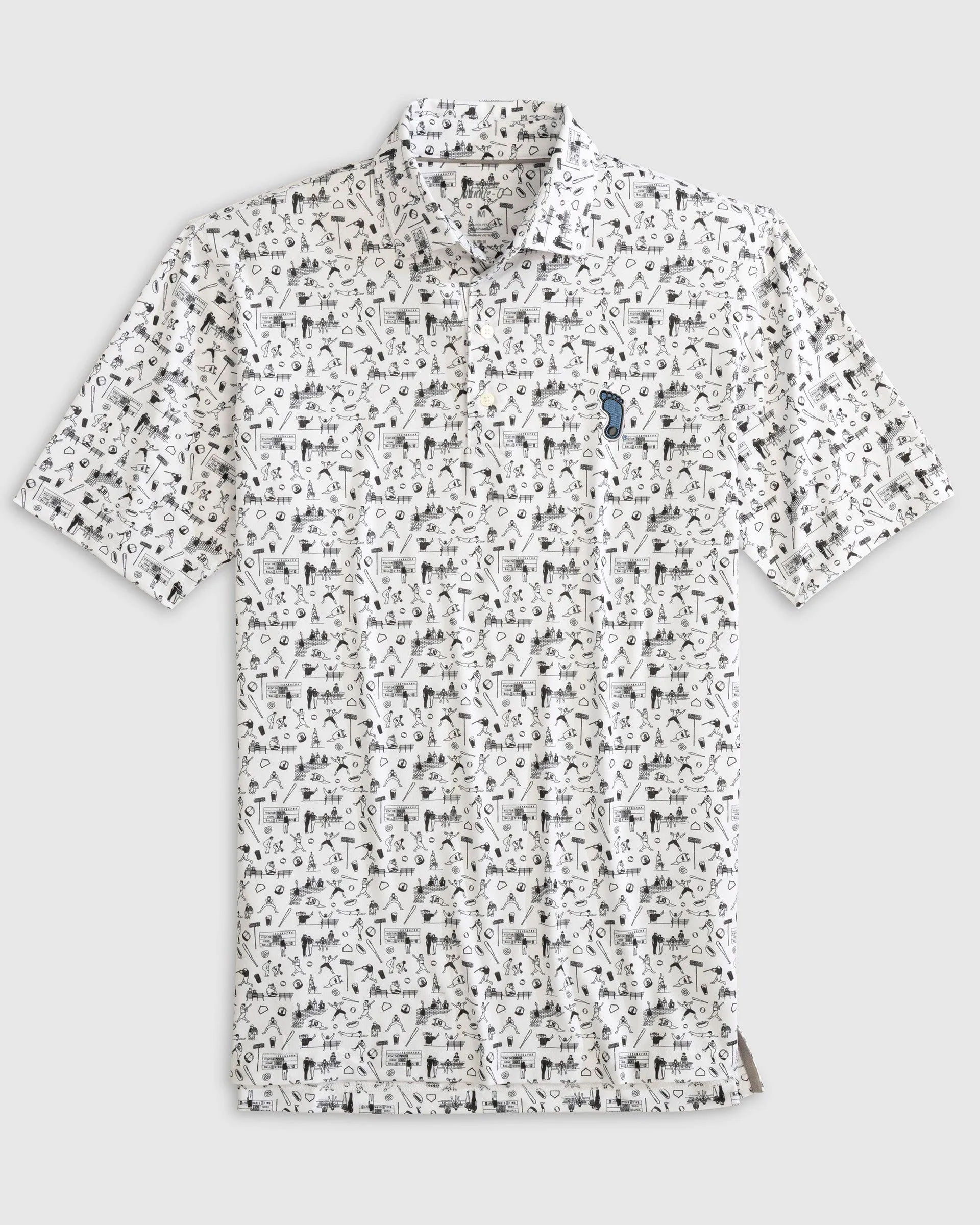 University of North Carolina Ballpark Printed Performance Jersey Polo - Tar Heel Logo sold by Johnnie-O